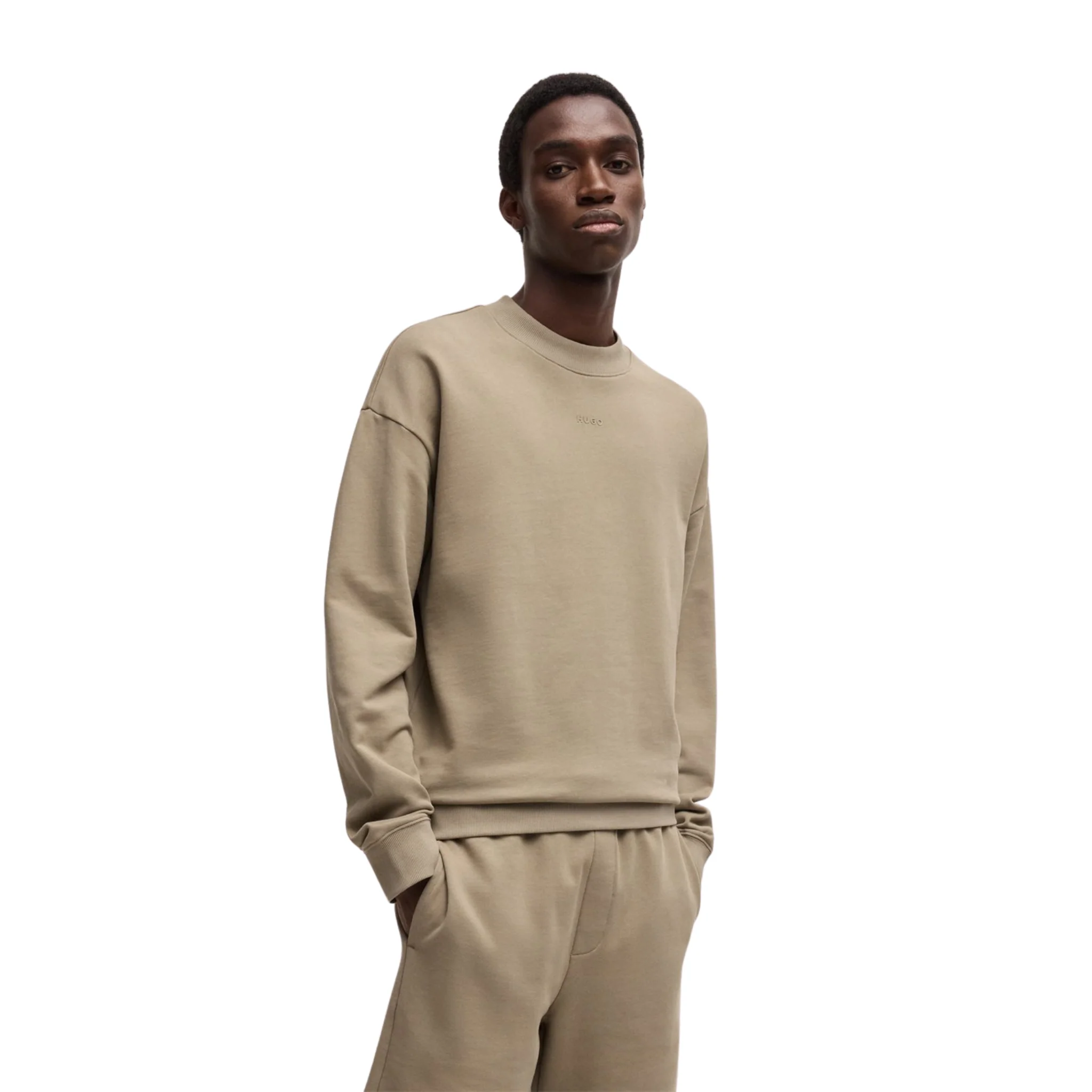 Mens HUGO Medium Brown Dapocrew Sweatshirt - Image 5