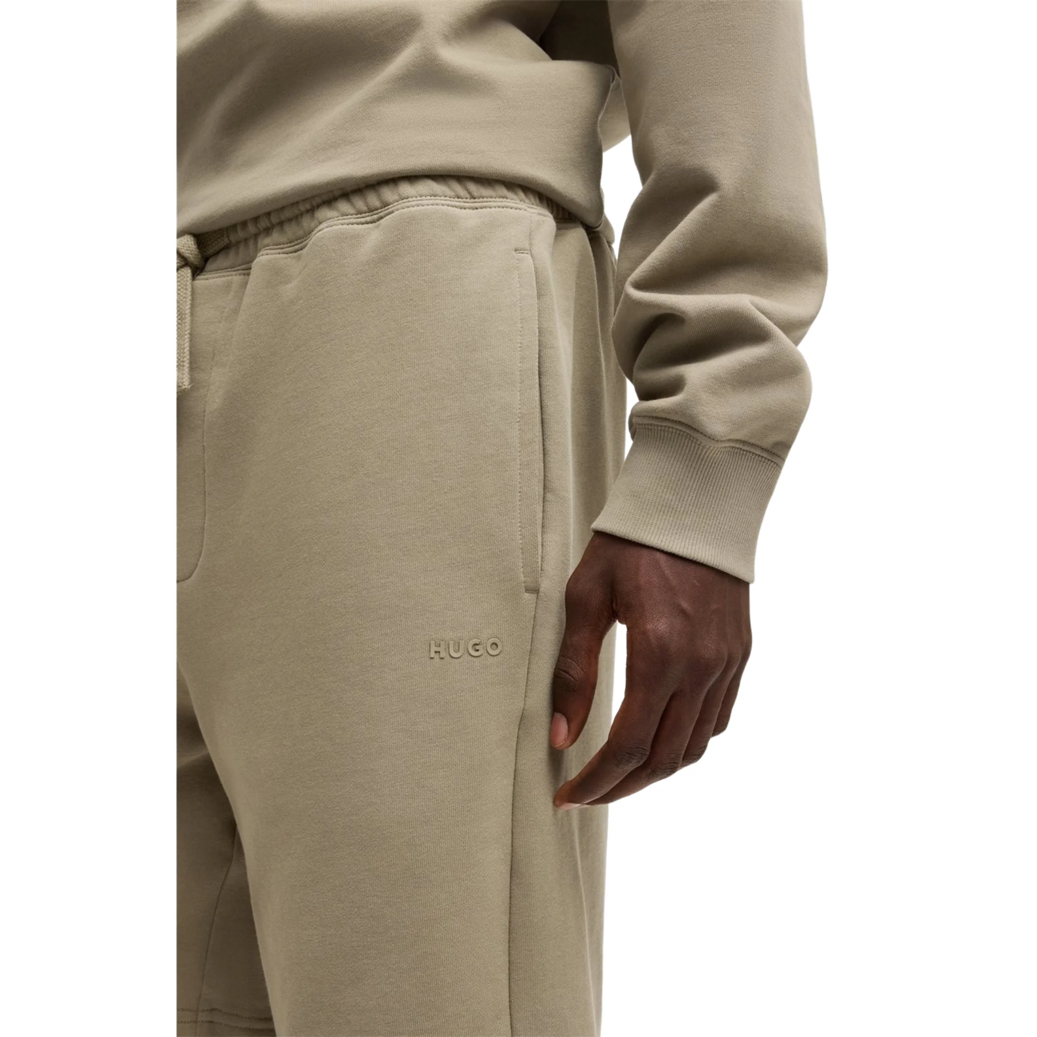 Mens HUGO Medium Brown Dayono Sweat Shorts - Image 3