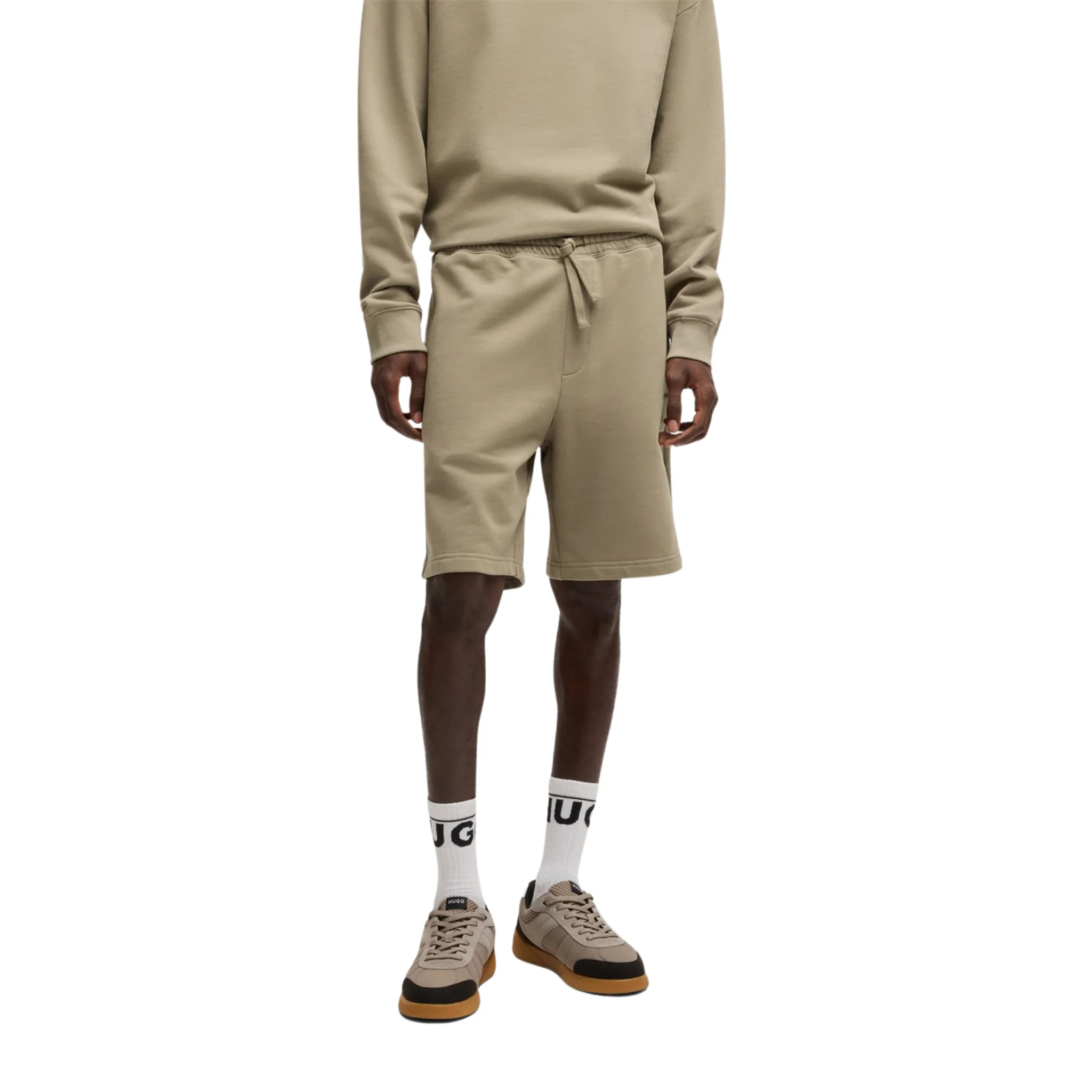 Mens HUGO Medium Brown Dayono Sweat Shorts - Image 4