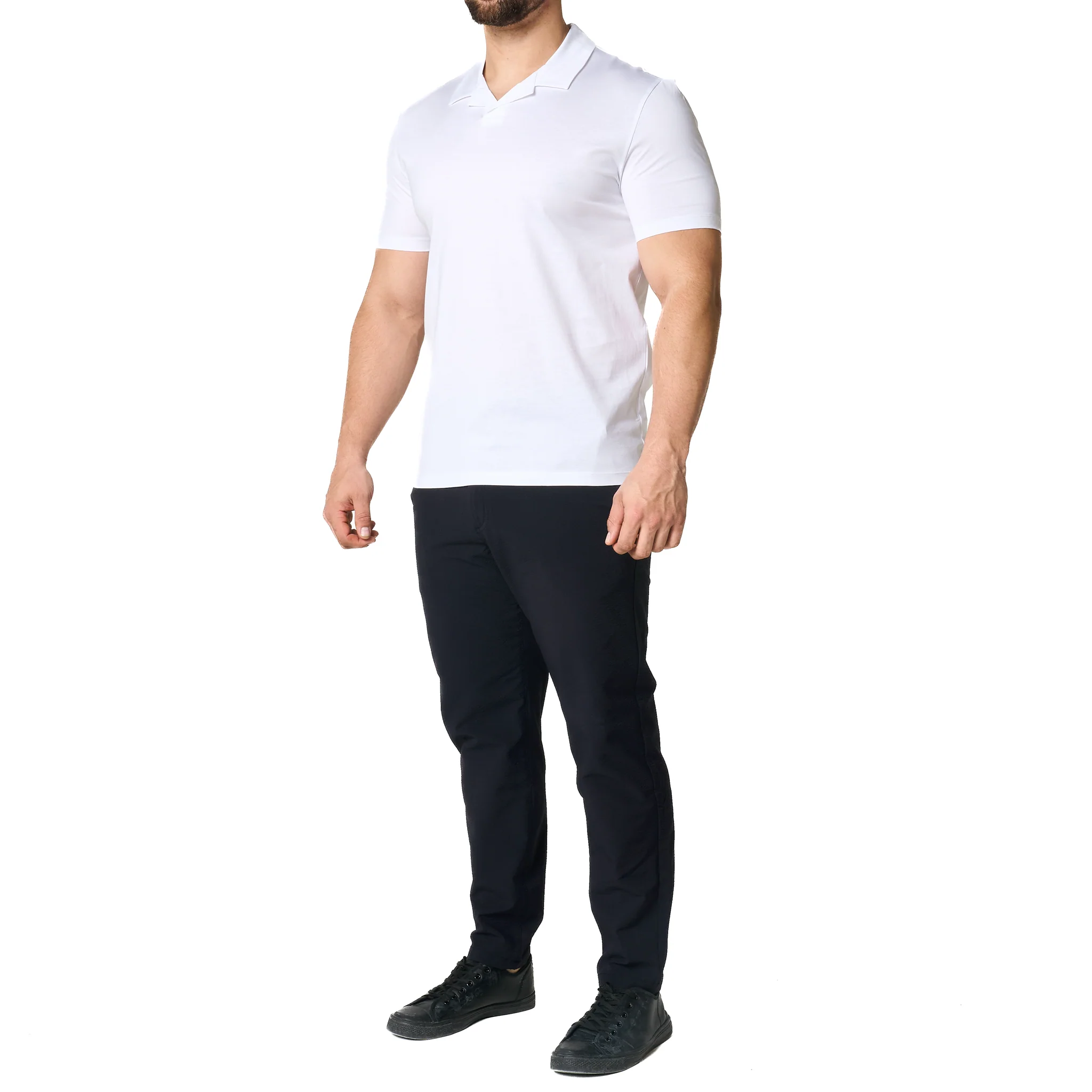 Mens HUGO White Dimerspolo S/s Polo Shirt - Image 3