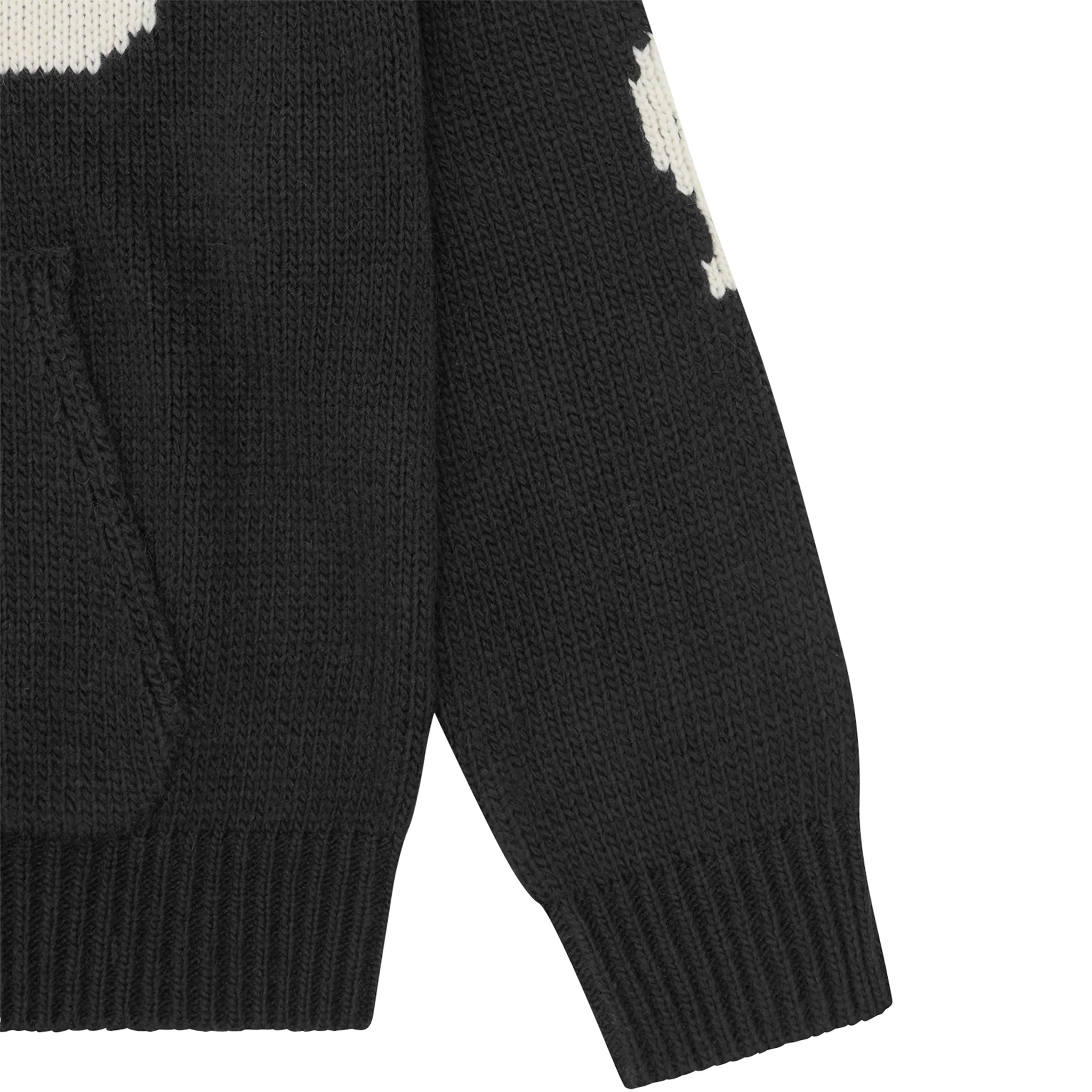 Mens ICECREAM Black Running Dog Knitted Zip Hoodie - Image 2