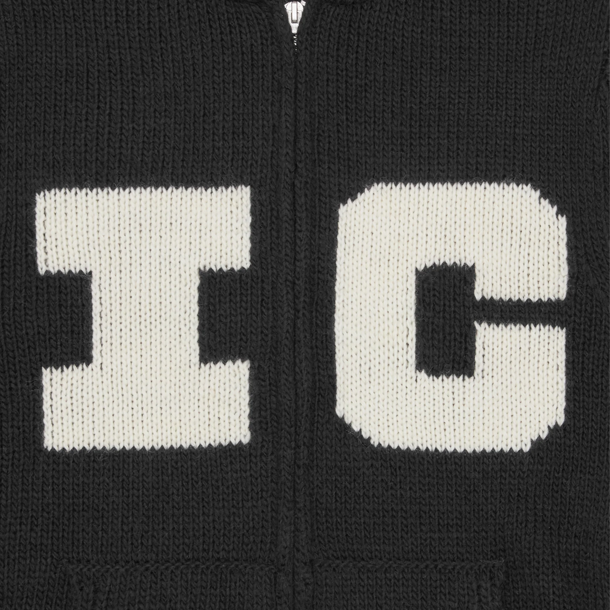 Mens ICECREAM Black Running Dog Knitted Zip Hoodie - Image 3