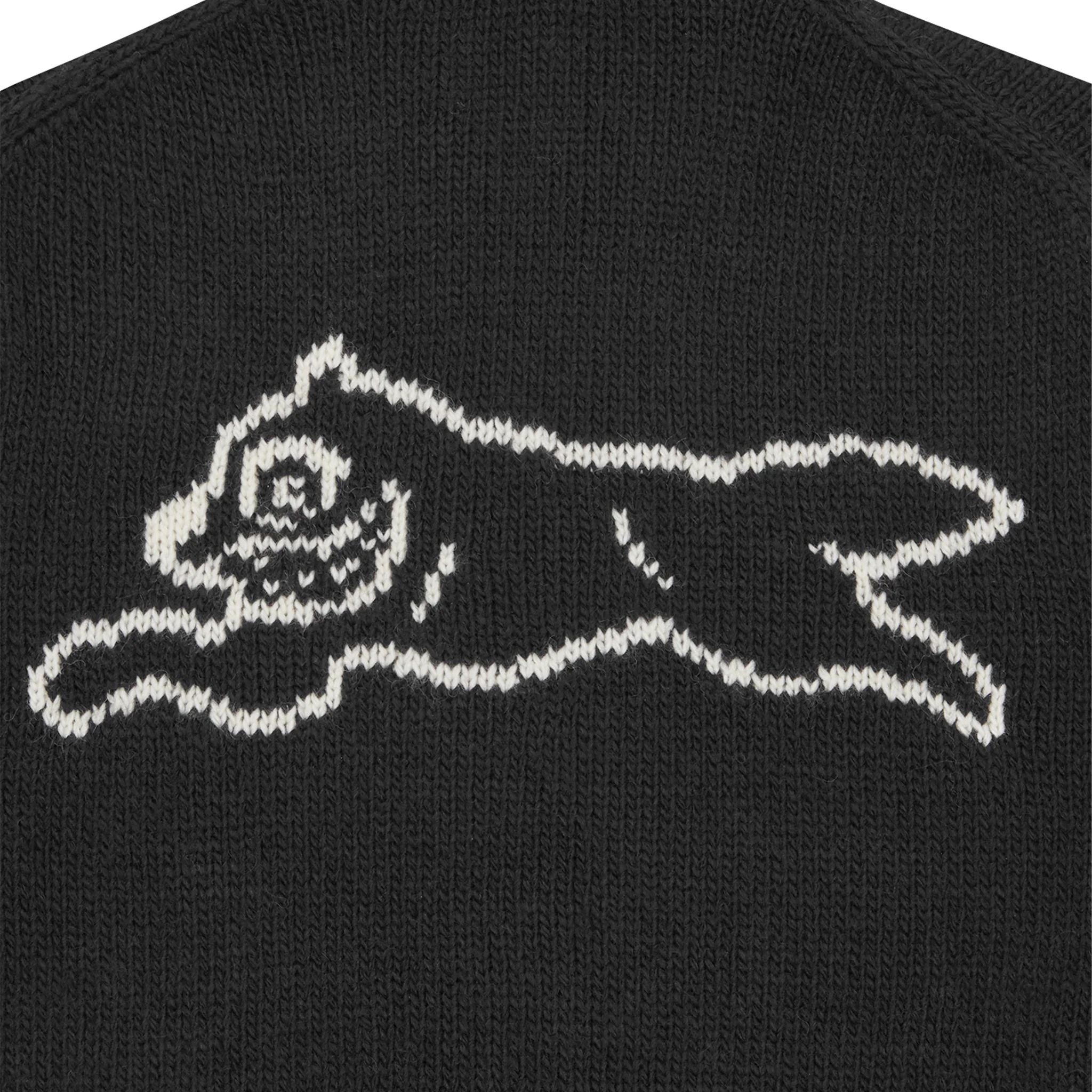Mens ICECREAM Black Running Dog Knitted Zip Hoodie - Image 4
