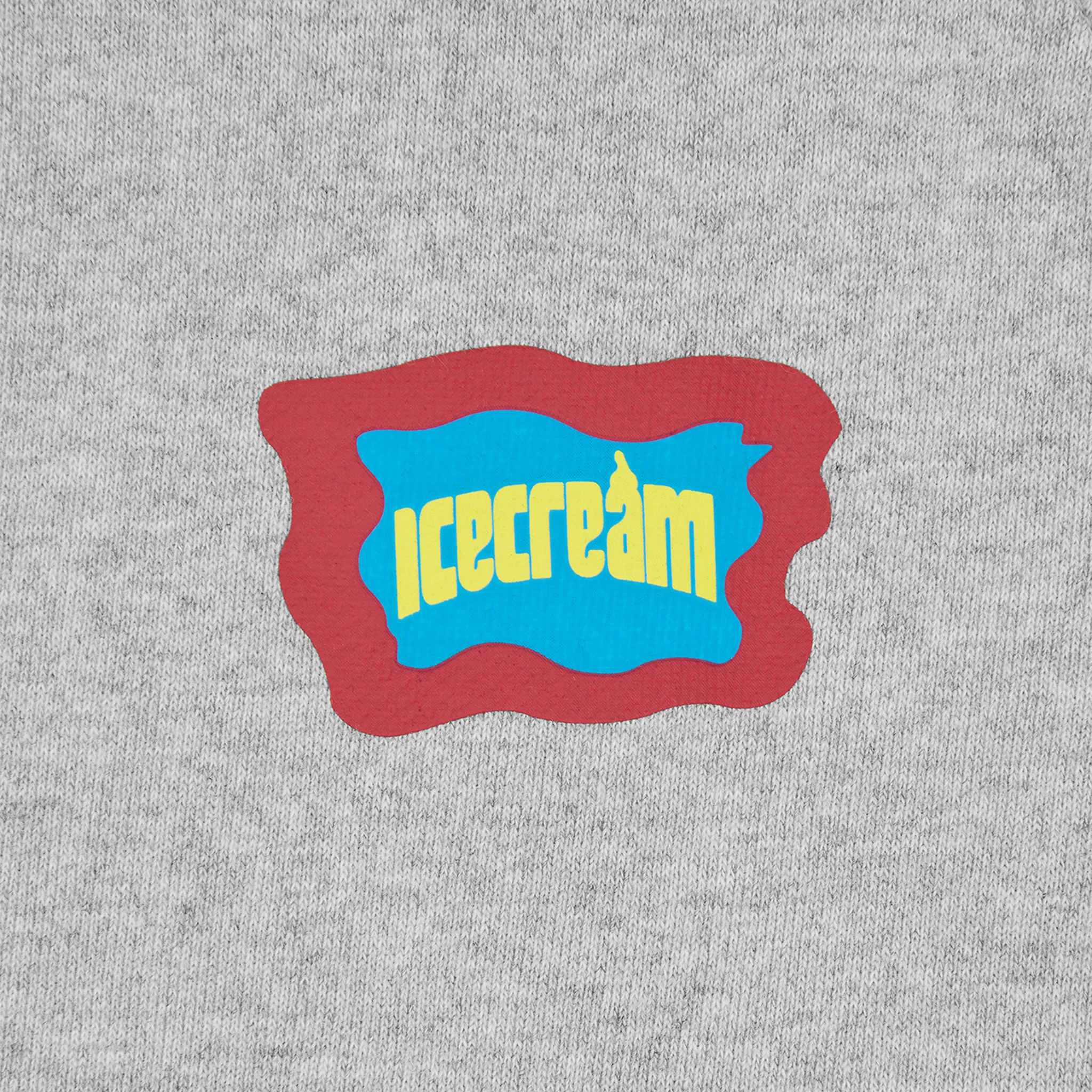 Mens ICECREAM Heather Grey Block Logo Zip Up Hoodie - Image 2