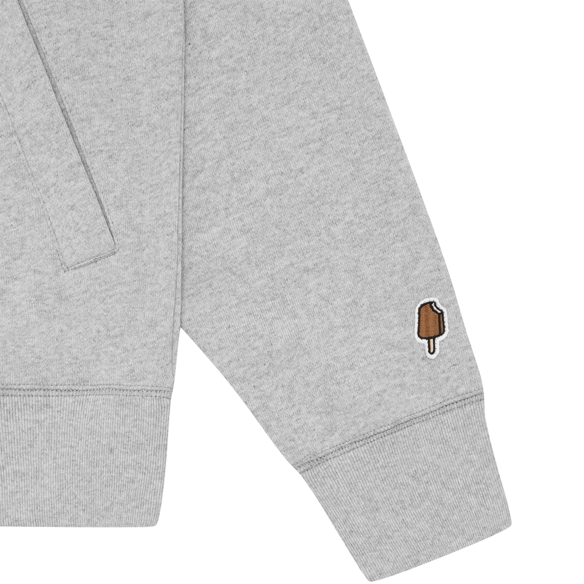 Mens ICECREAM Heather Grey Block Logo Zip Up Hoodie - Image 3
