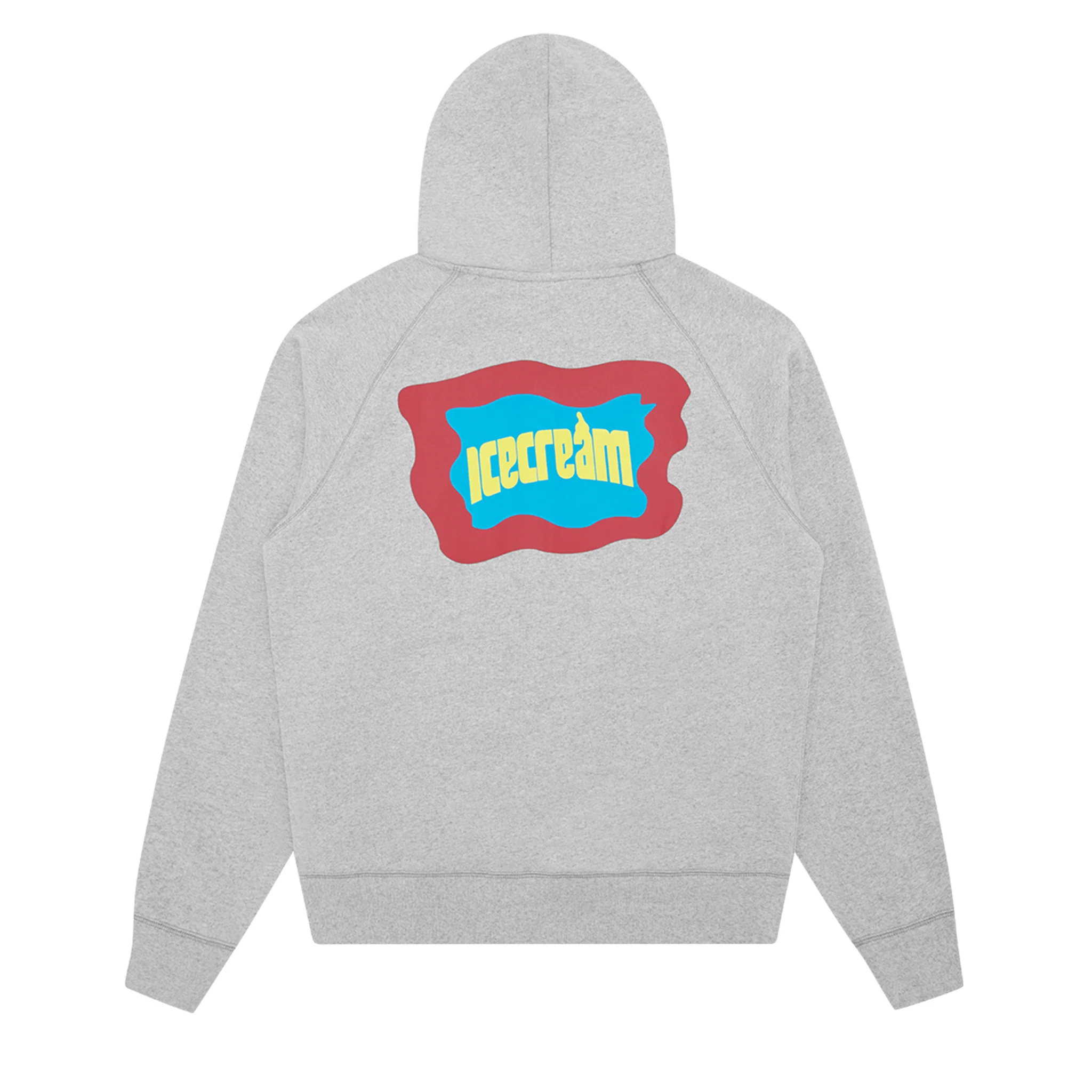 Mens ICECREAM Heather Grey Block Logo Zip Up Hoodie - Image 4