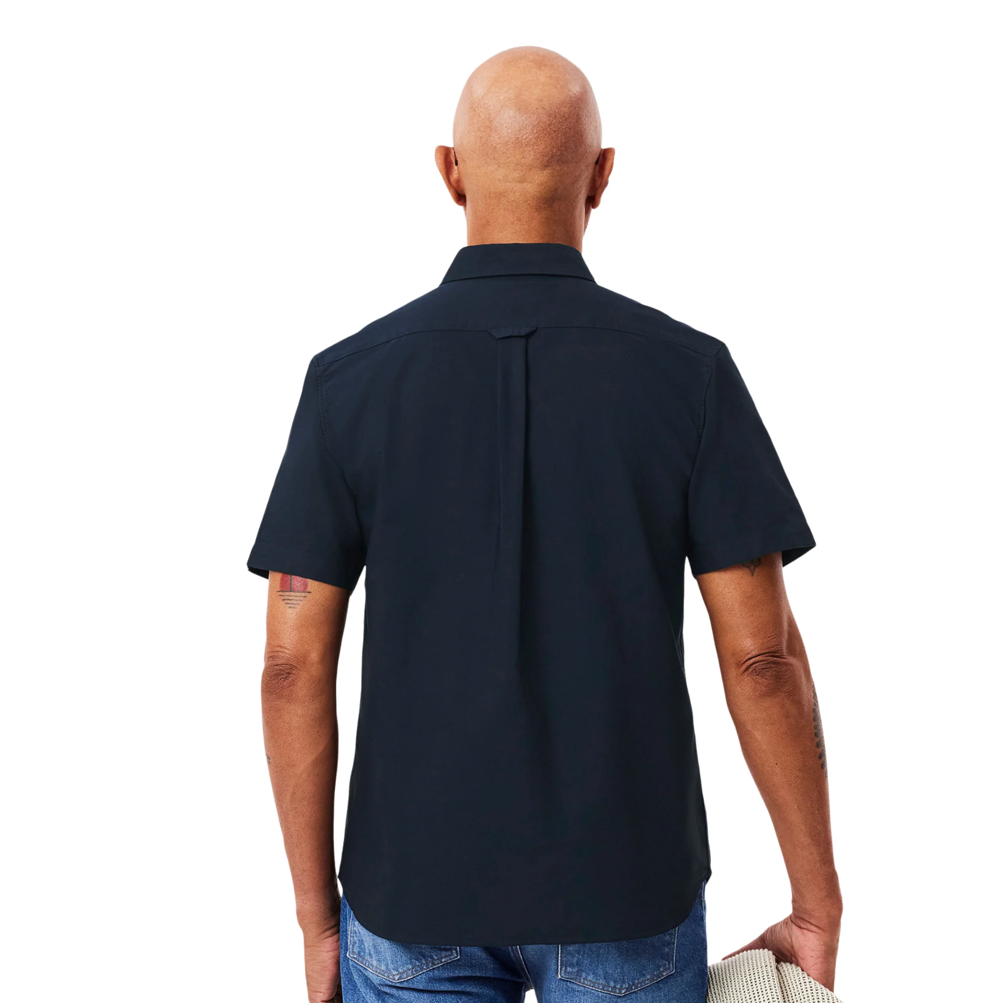 Mens Lacoste Abysm Navy Oxford Casual S/s Shirt - Image 3