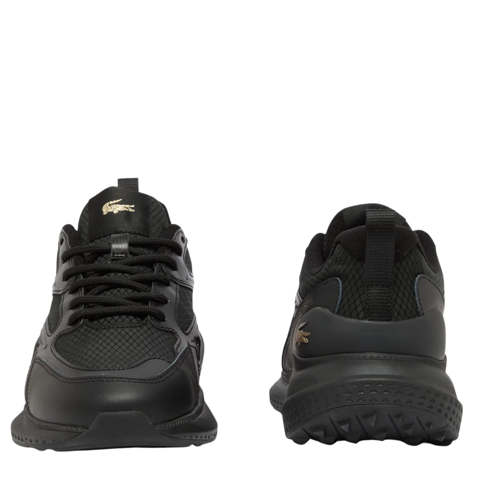Mens Lacoste Black/Gold L003 Evo Trainers - Image 5