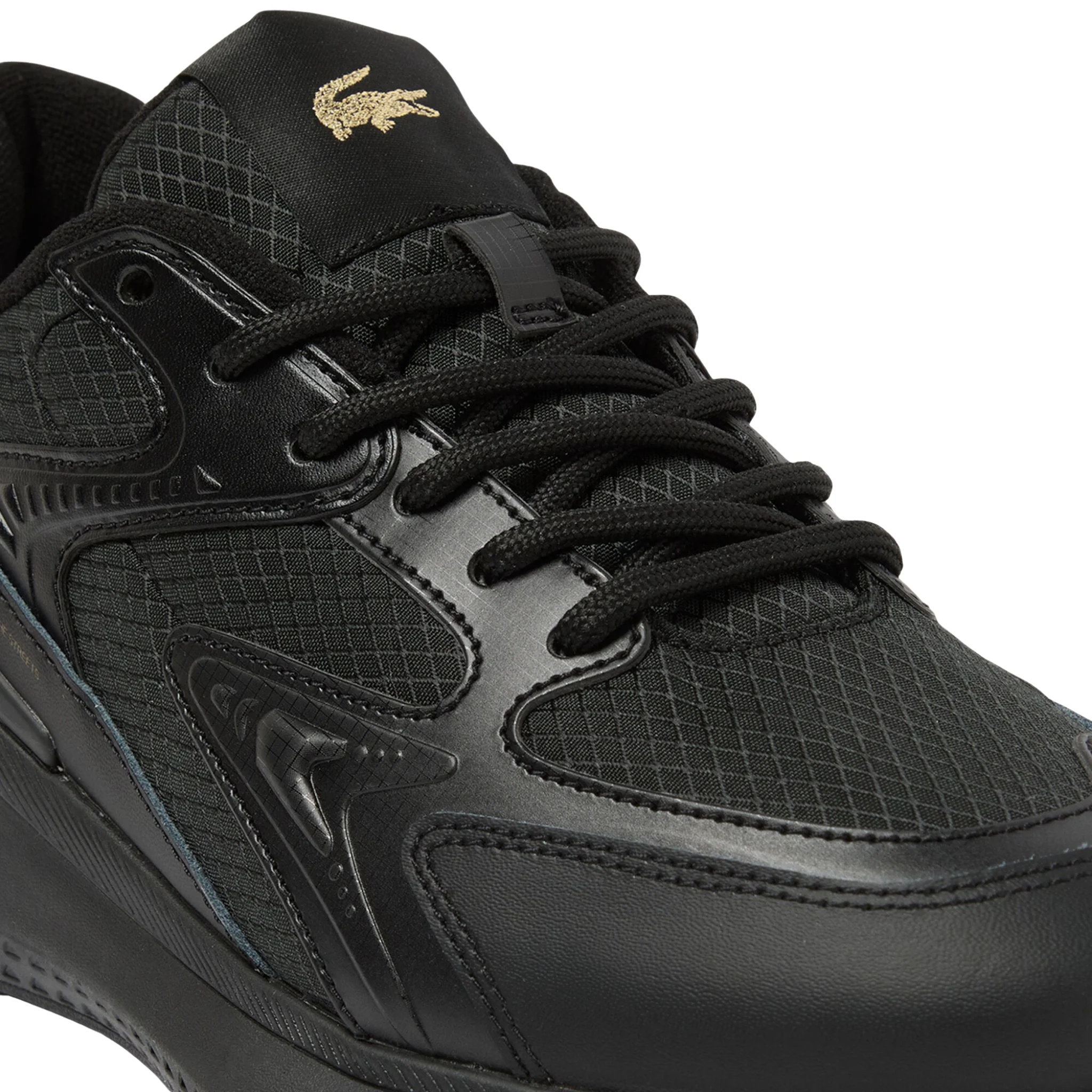 Mens Lacoste Black/Gold L003 Evo Trainers - Image 6