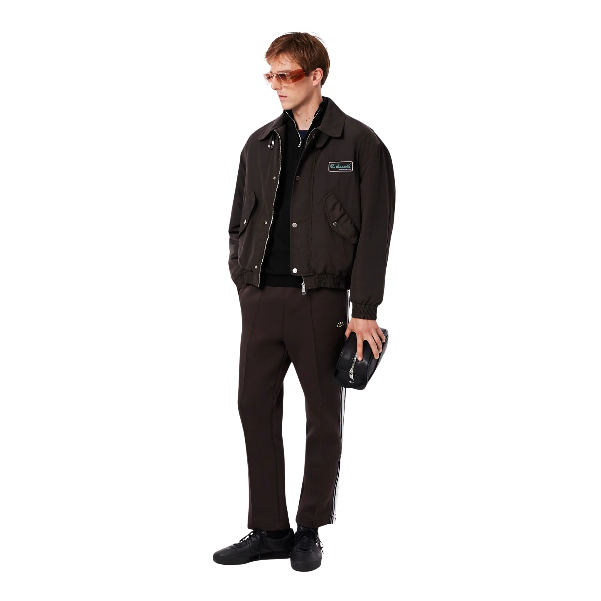 Mens Lacoste Black Half Zip Knit - Image 3