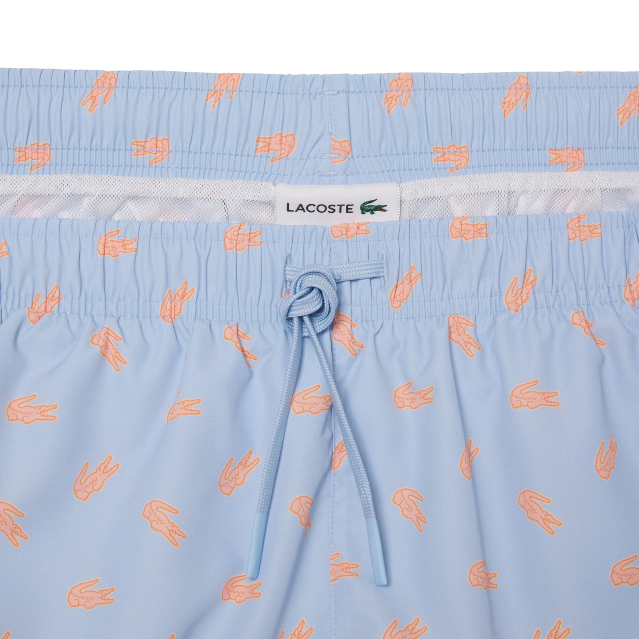 Mens Lacoste Chambray Crocodile Print Swim Shorts - Image 4