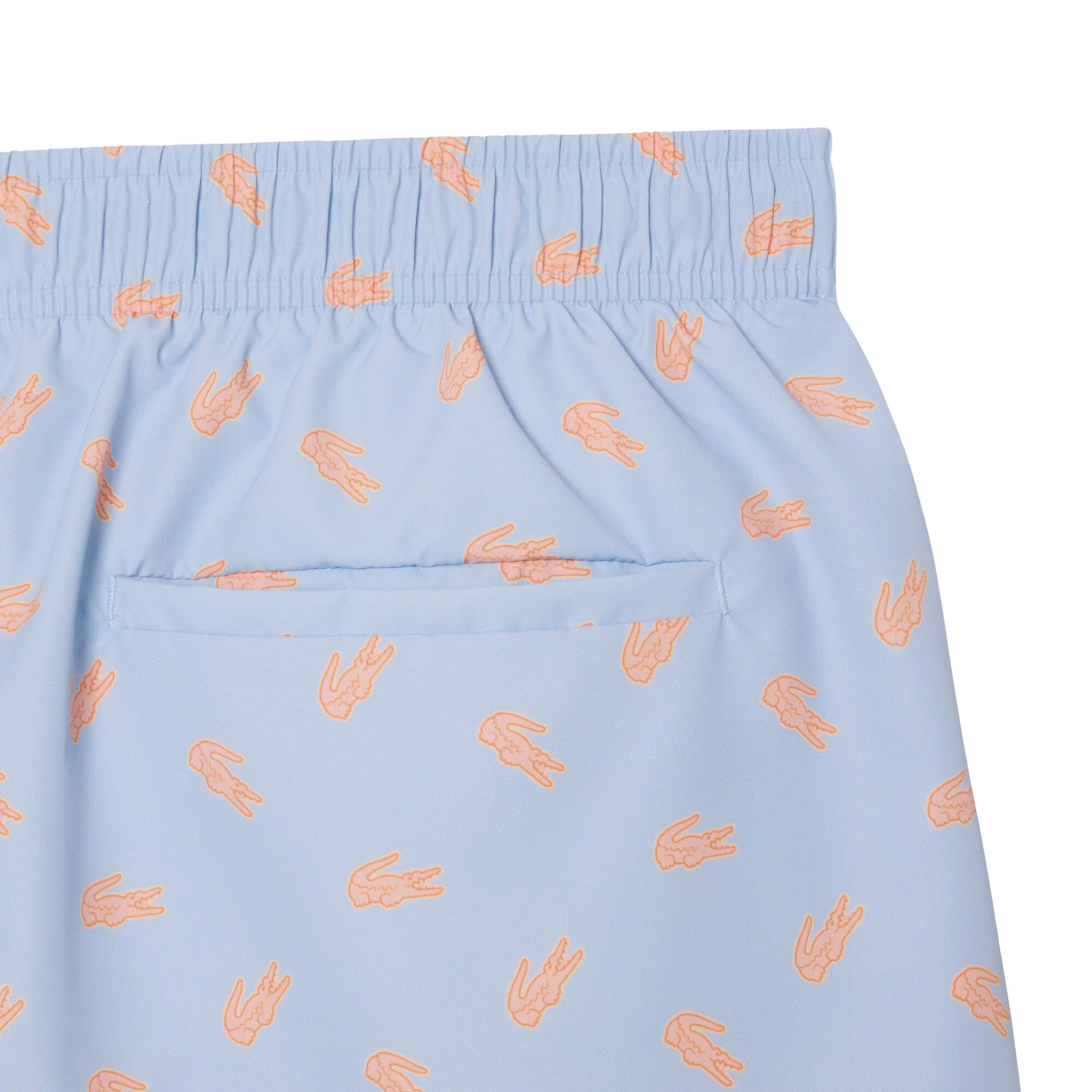 Mens Lacoste Chambray Crocodile Print Swim Shorts - Image 5