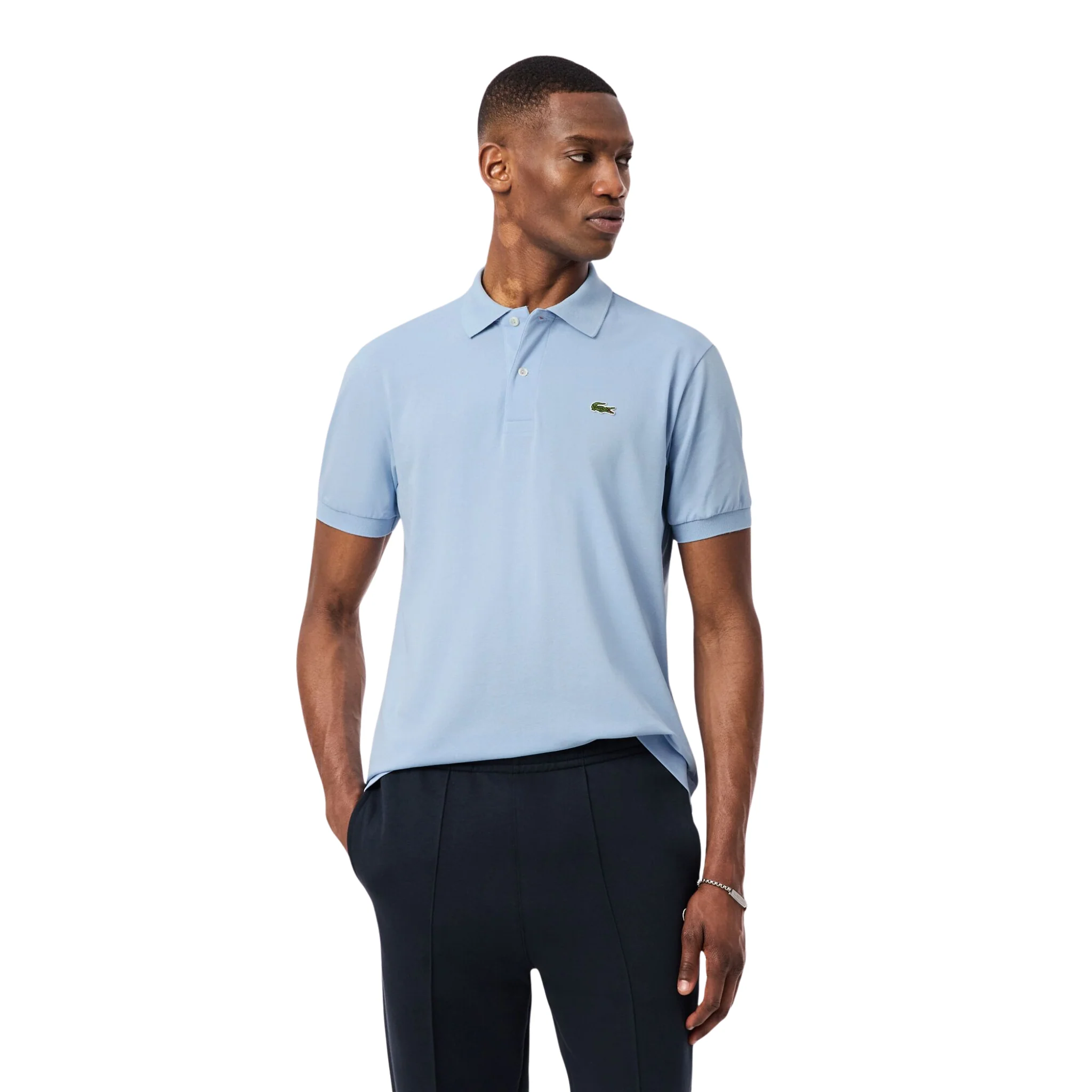 Mens Lacoste Chambray L.12.12 Stretch Pique Classic S/s Polo Shirt - Image 6