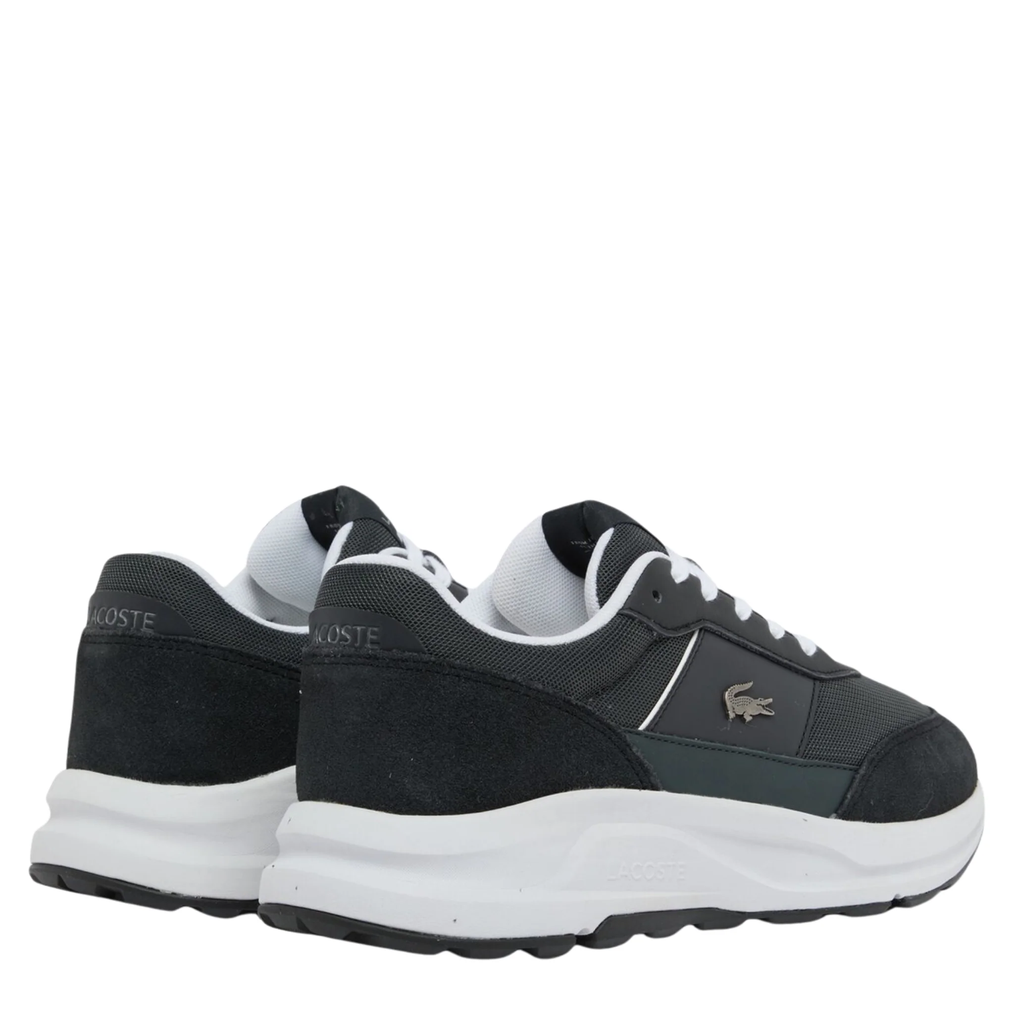 Mens Lacoste Dark Grey/Black Run Set CGR Bar Trainers - Image 3