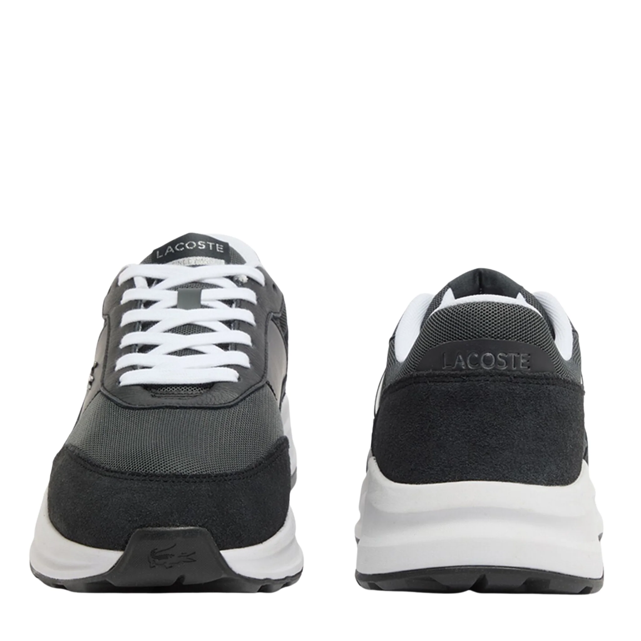 Mens Lacoste Dark Grey/Black Run Set CGR Bar Trainers - Image 5