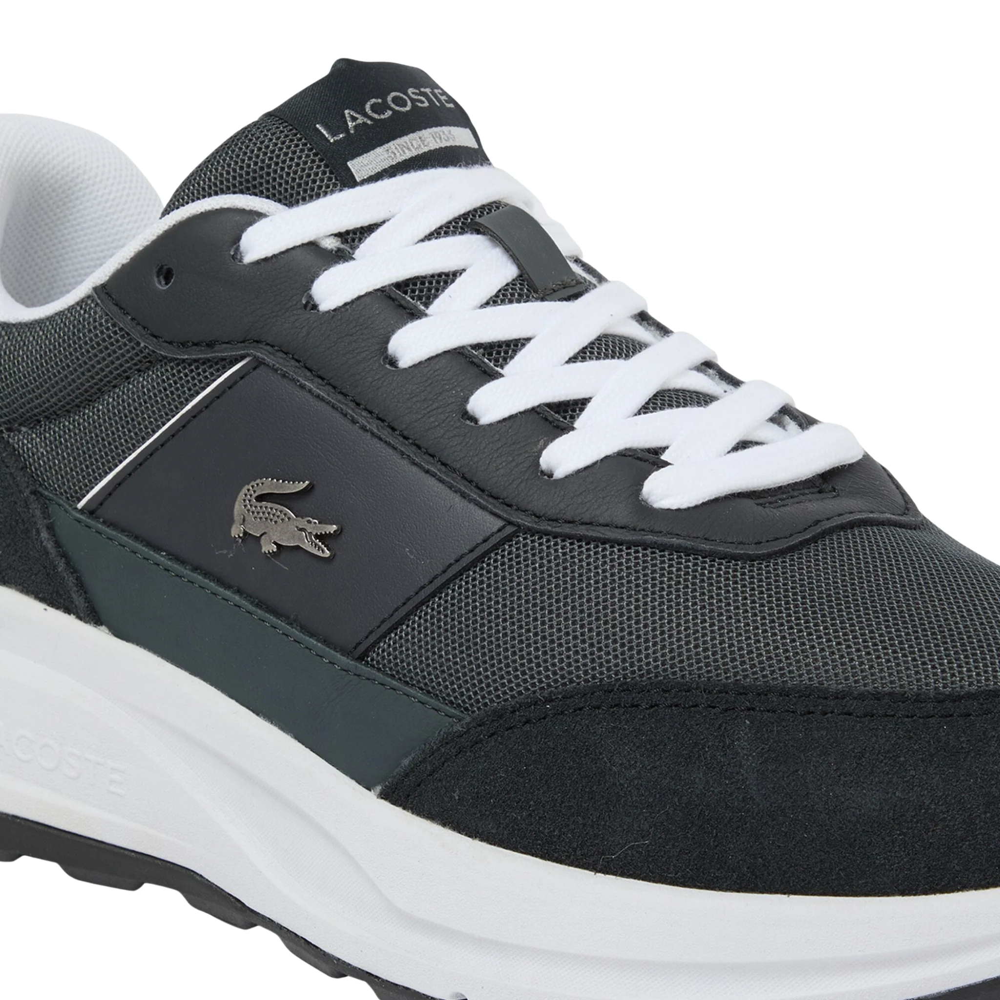 Mens Lacoste Dark Grey/Black Run Set CGR Bar Trainers - Image 6