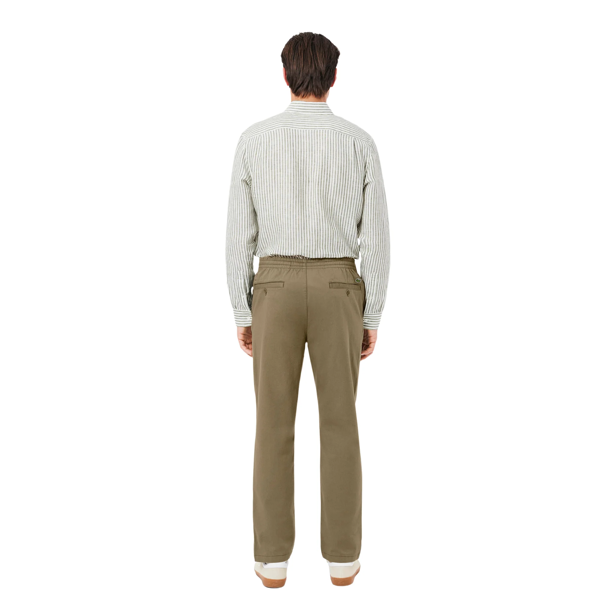 Mens Lacoste Khaki Casual Pull-On Trousers - Image 3