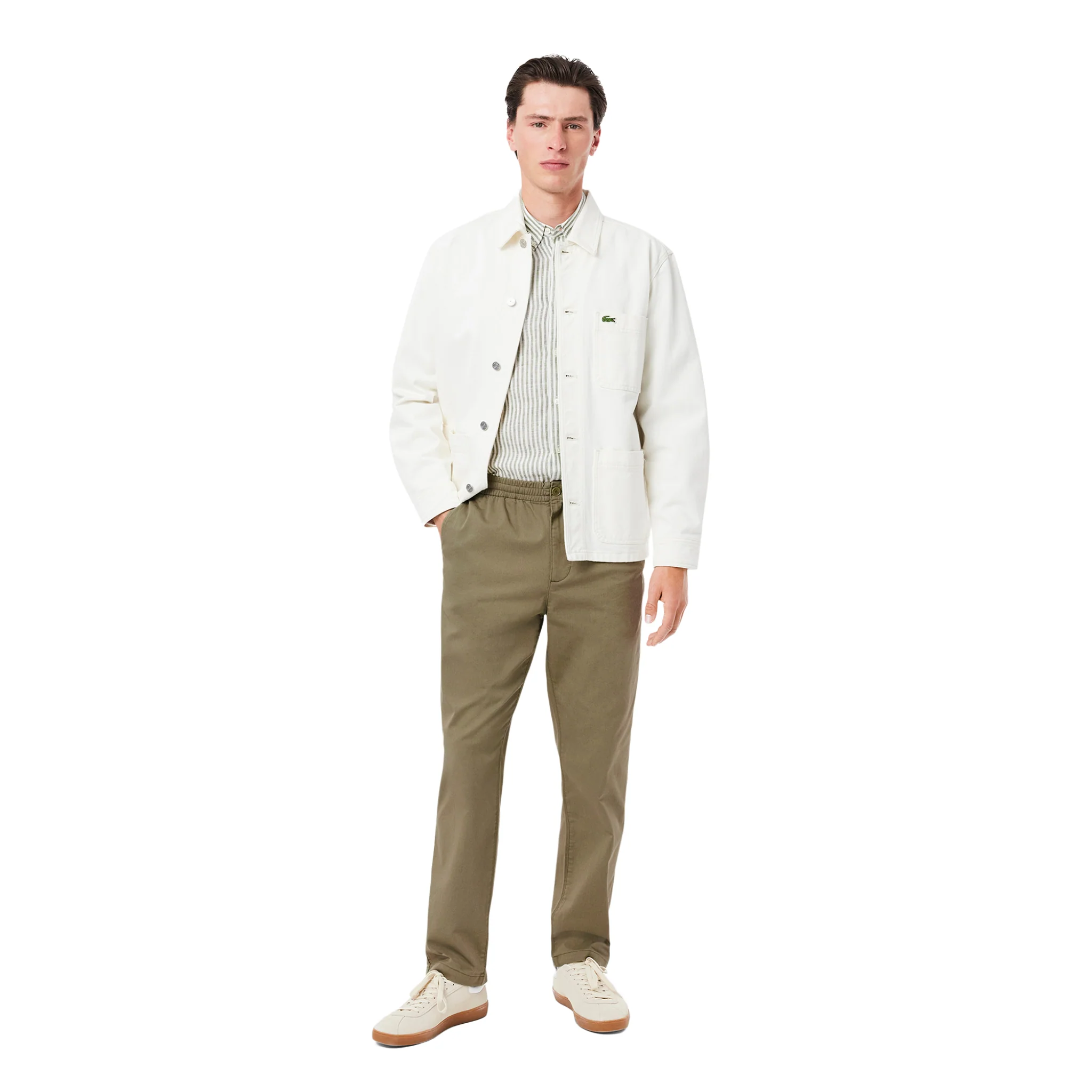 Mens Lacoste Khaki Casual Pull-On Trousers - Image 6