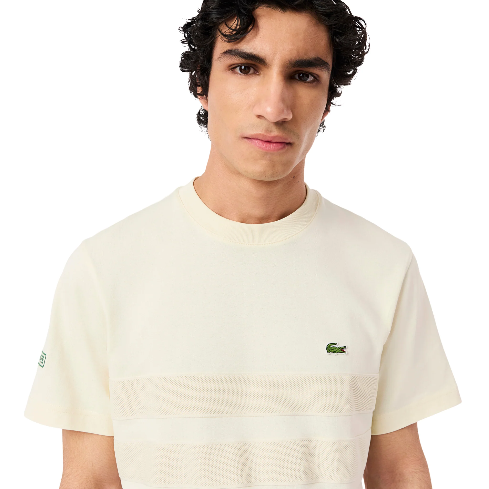 Mens Lacoste Lapland Texture Stripe S/s T Shirt - Image 4