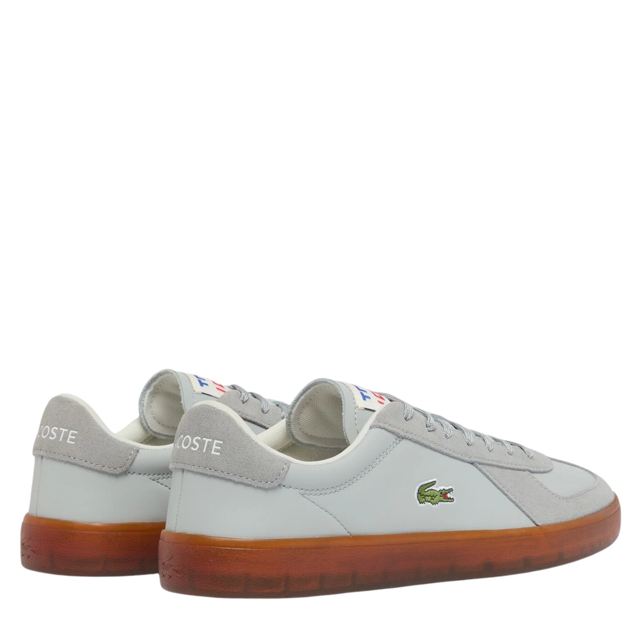 Mens Lacoste Light Grey/Gum Baseshot Pro Trainers - Image 3