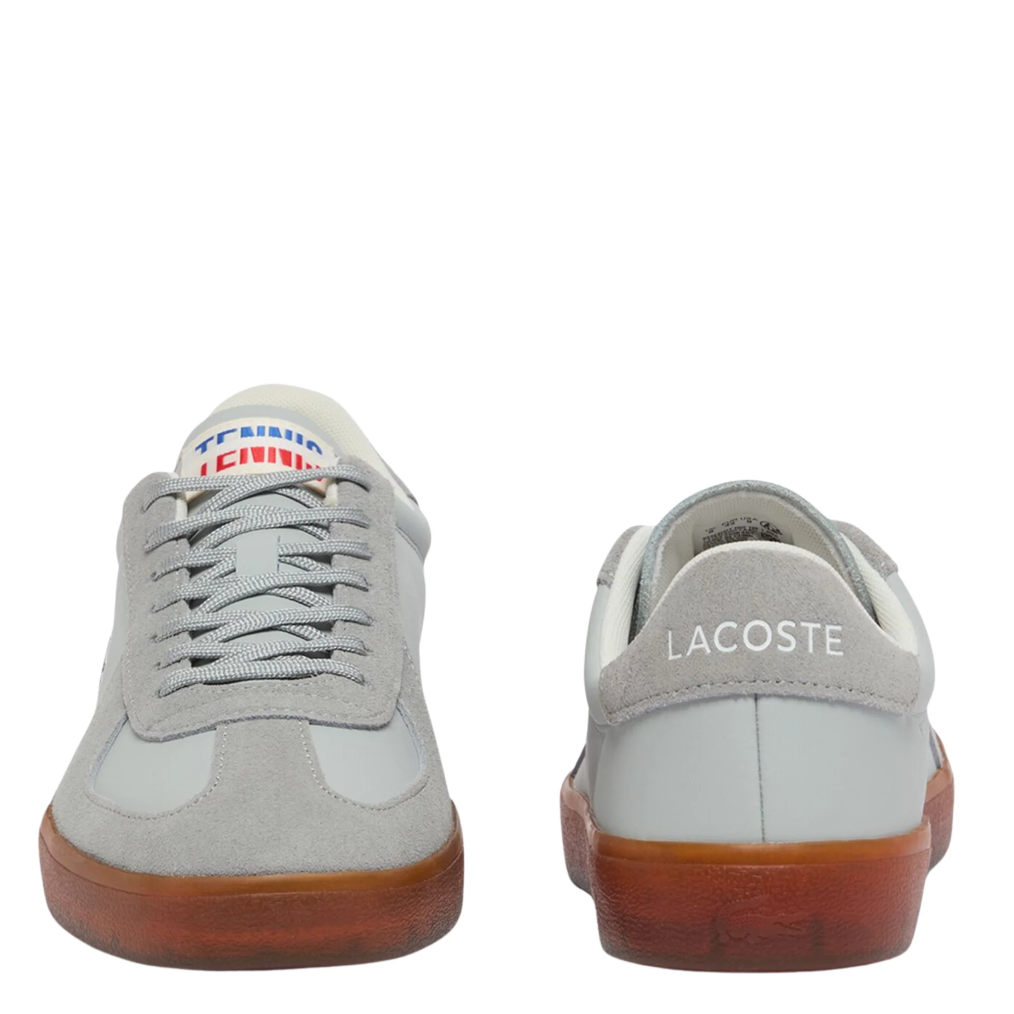 Mens Lacoste Light Grey/Gum Baseshot Pro Trainers - Image 5