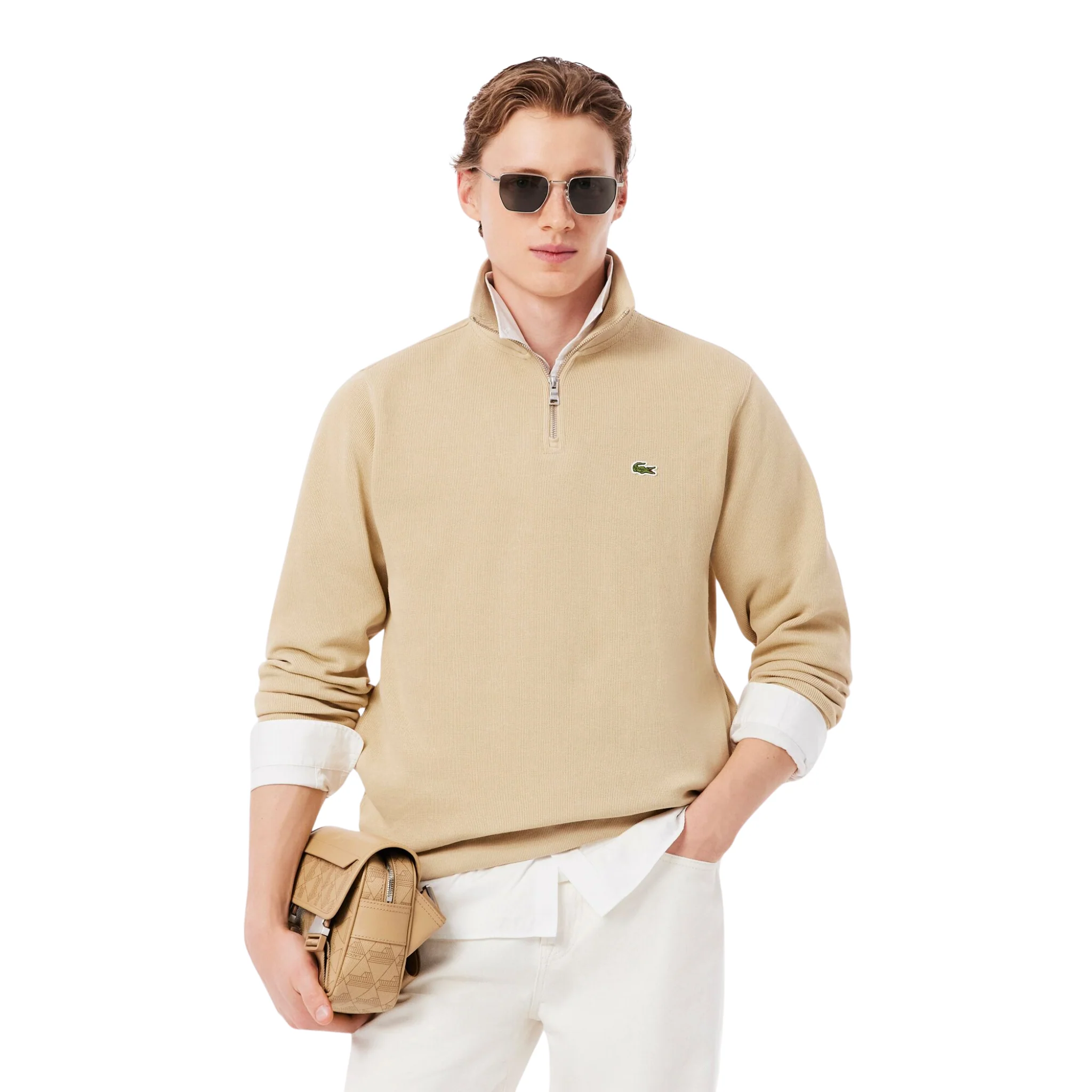 Mens Lacoste Millet Half Zip Sweatshirt - Image 3