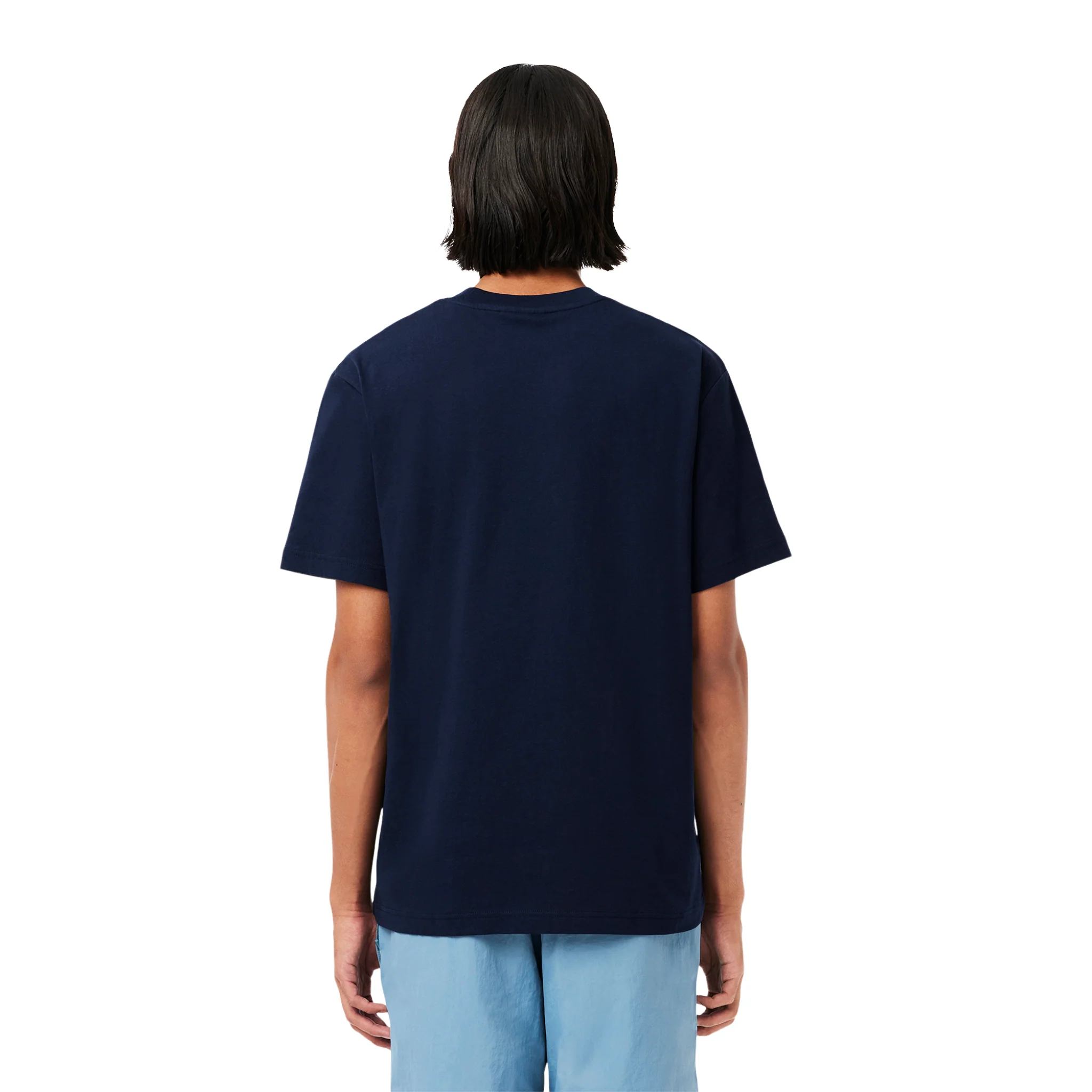 Mens Lacoste Navy Blue Classic Fit Mid Weight S/s T Shirt - Image 3