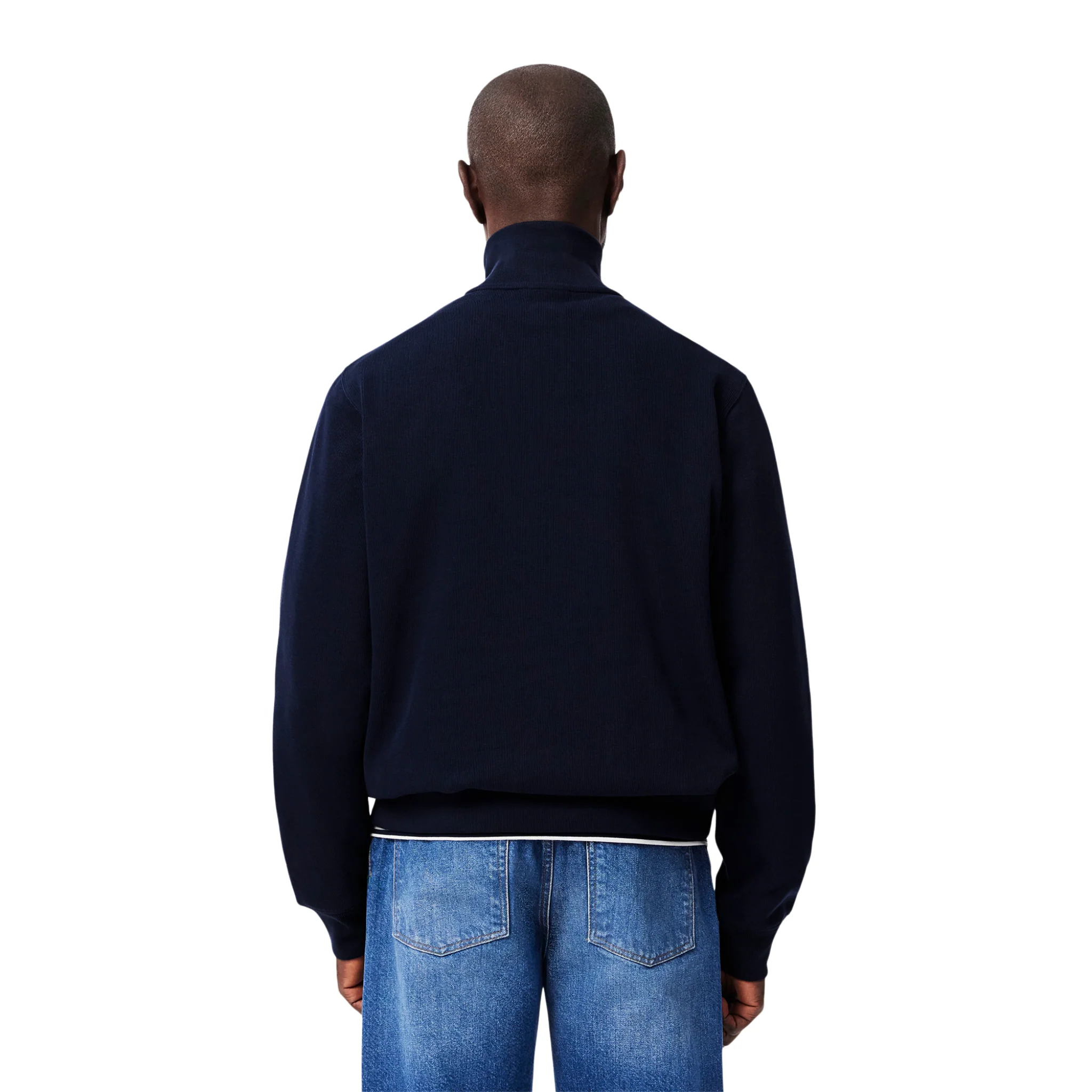 Mens Lacoste Navy Blue Classic Half Zip Sweatshirt - Image 5