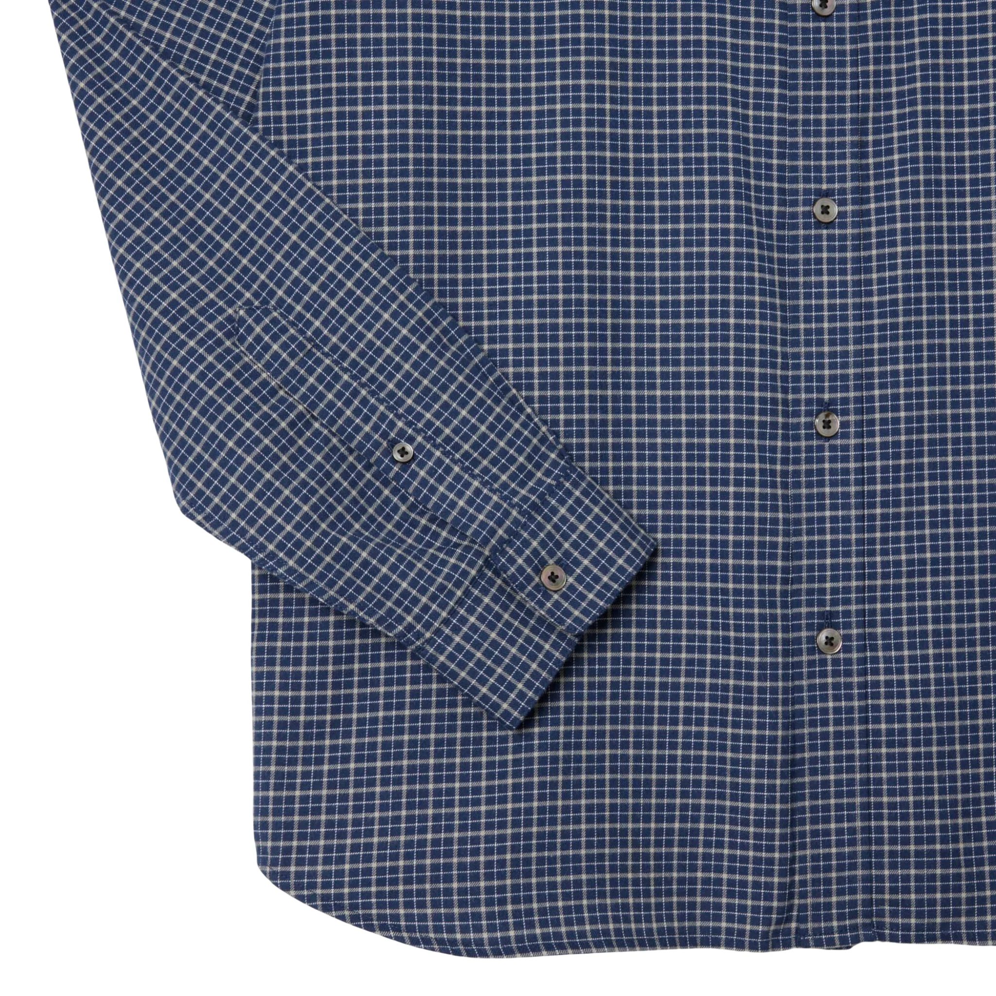Mens Lacoste Navy/Flour Check Regular Fit L/s Shirt - Image 3