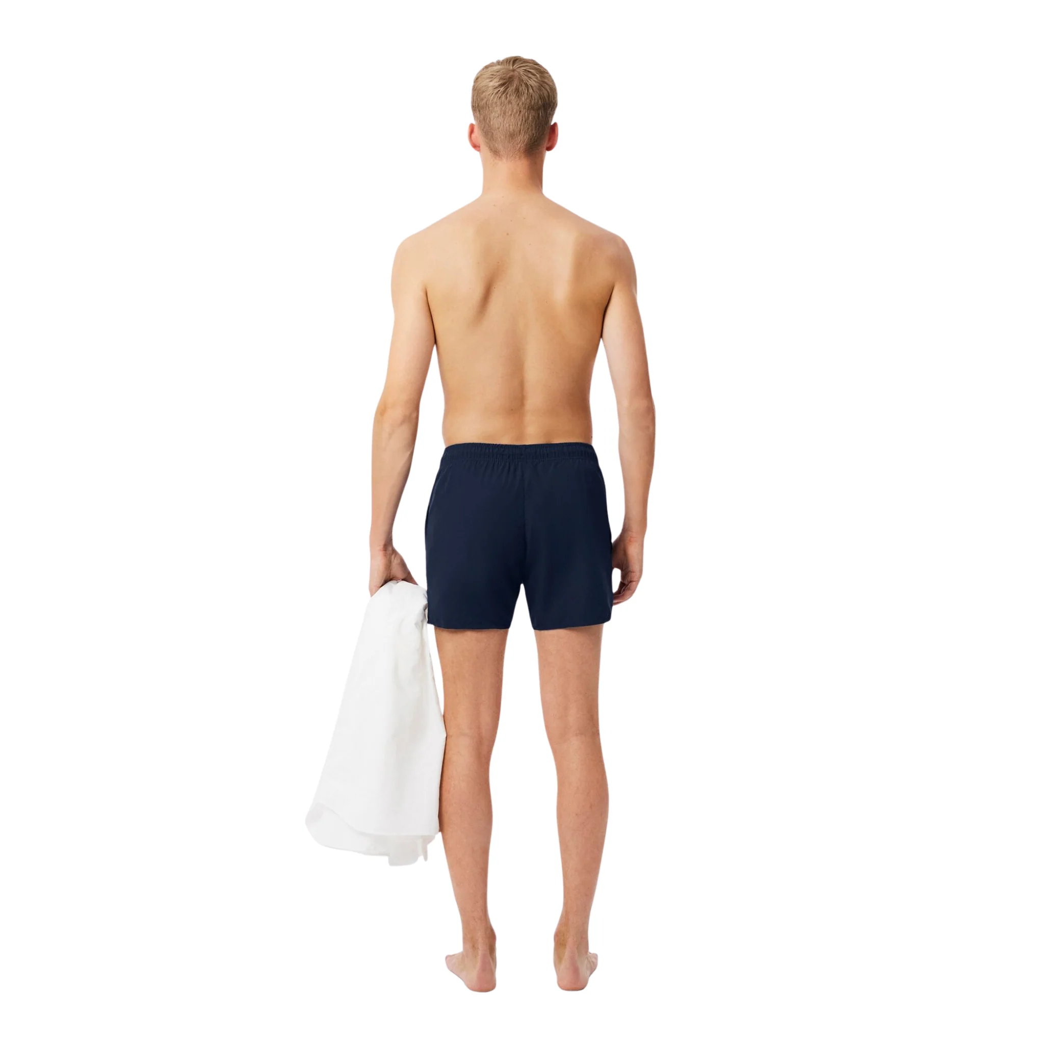 Mens Lacoste Navy/Green Quick-Dry Swim Shorts - Image 5