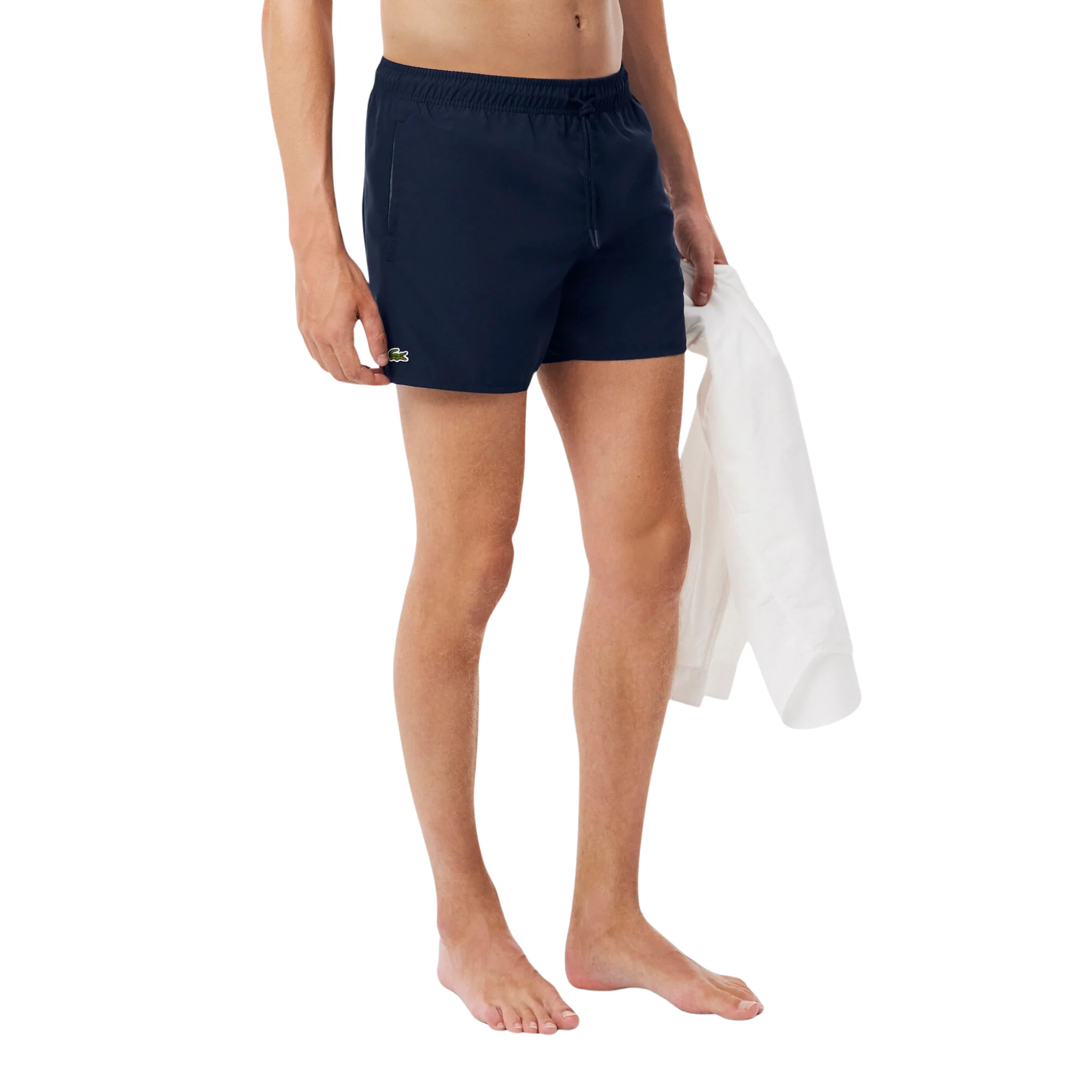 Mens Lacoste Navy/Green Quick-Dry Swim Shorts - Image 6