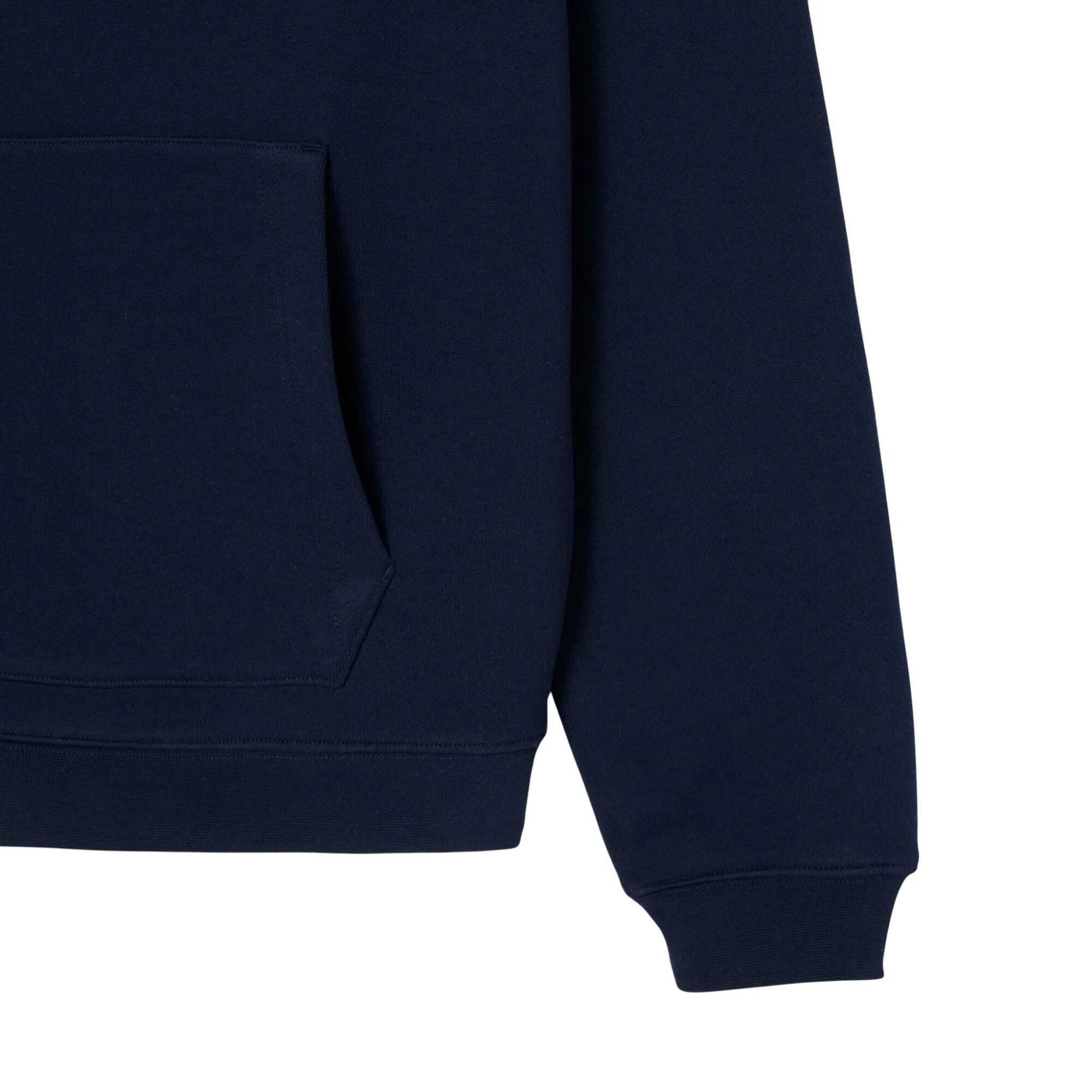 Mens Lacoste Navy Heavy Fleece Hoodie - Image 3