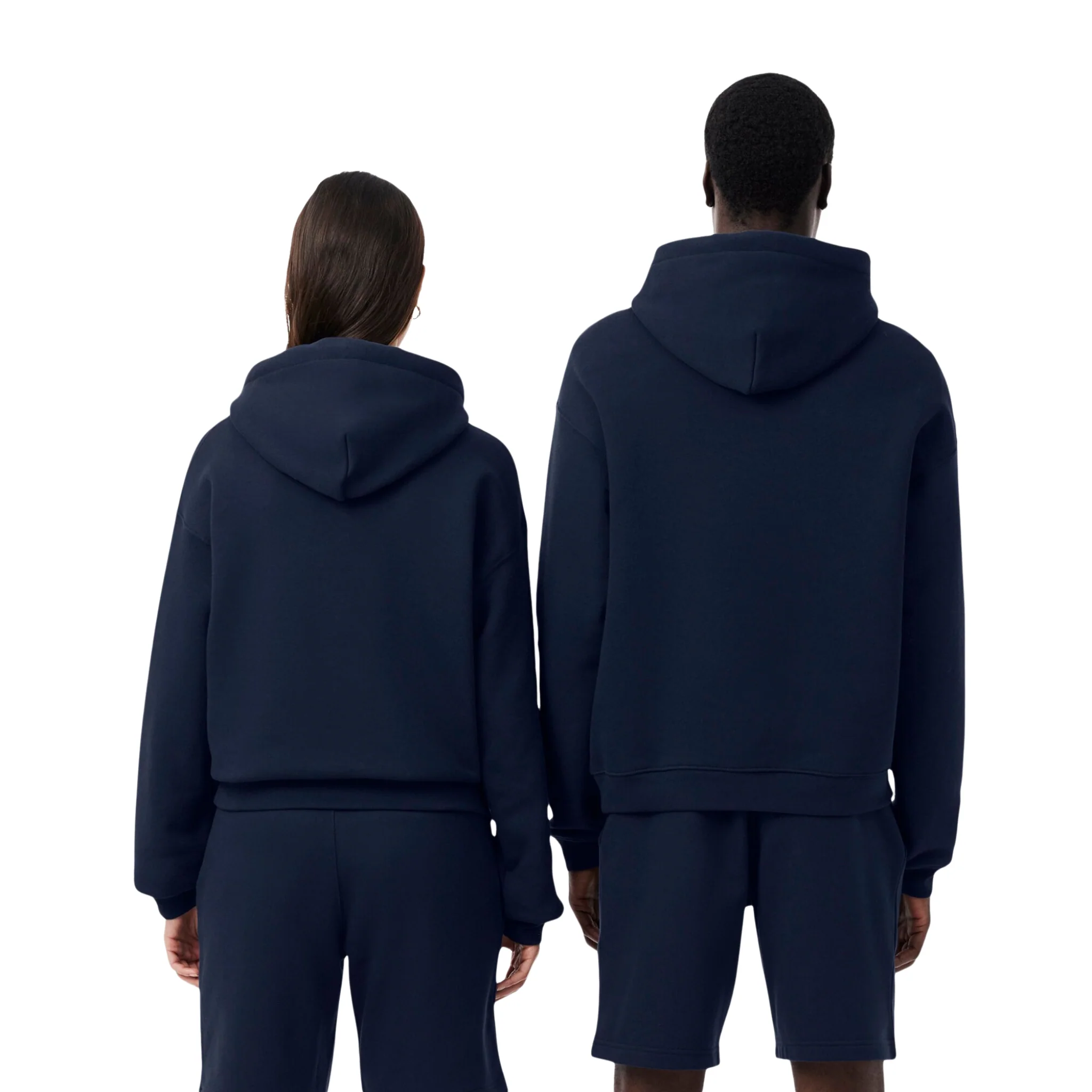 Mens Lacoste Navy Heavy Fleece Hoodie - Image 5