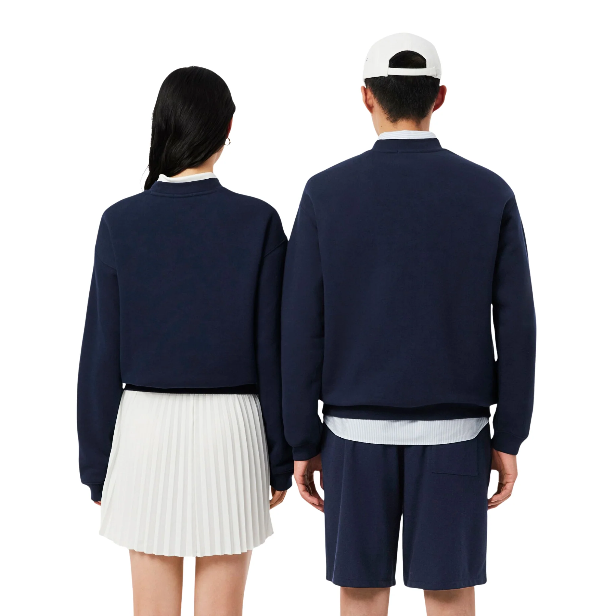 Mens Lacoste Navy Loose Fit Heavy Fleece Sweatshirt - Image 5
