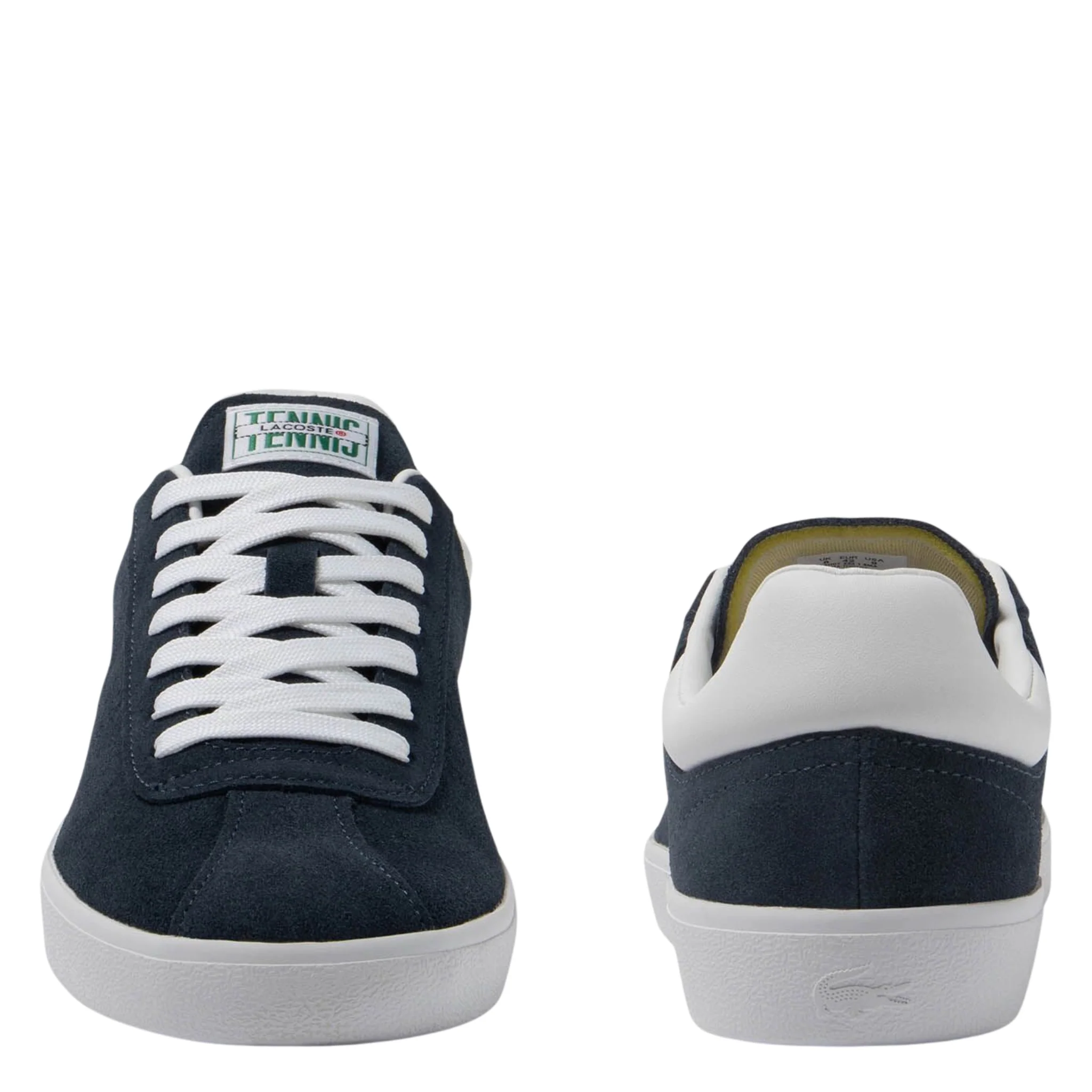 Mens Lacoste Navy/White Baseshot Suede Trainers - Image 3