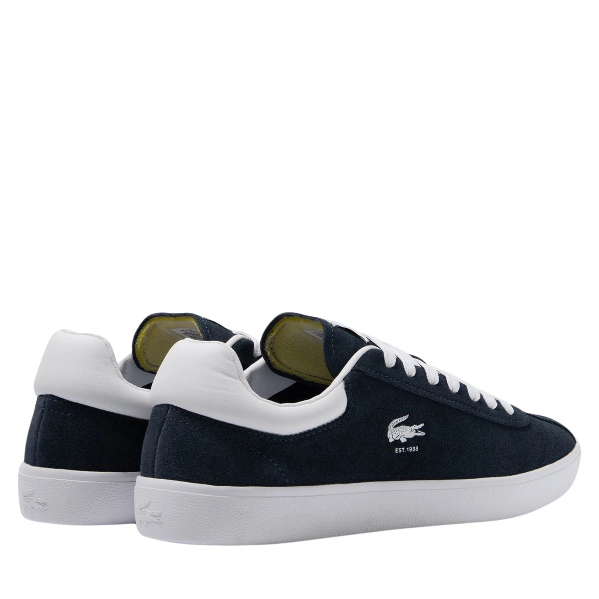 Mens Lacoste Navy/White Baseshot Suede Trainers - Image 5