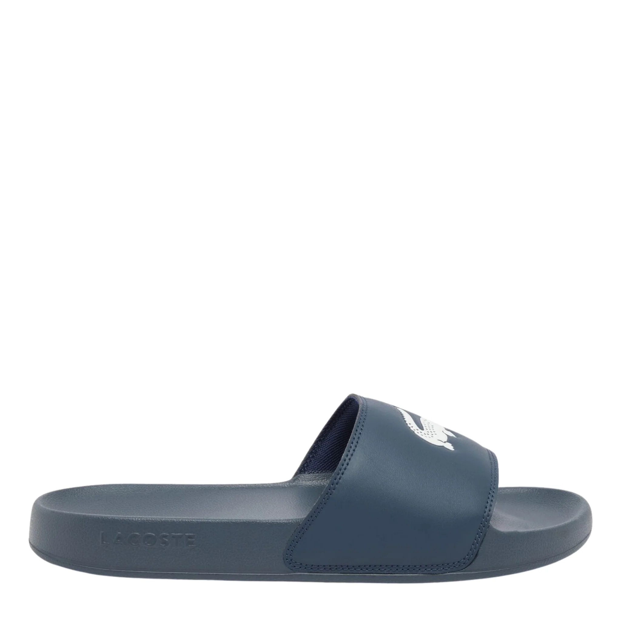 Mens Lacoste Navy/White Serve Slides - Image 2