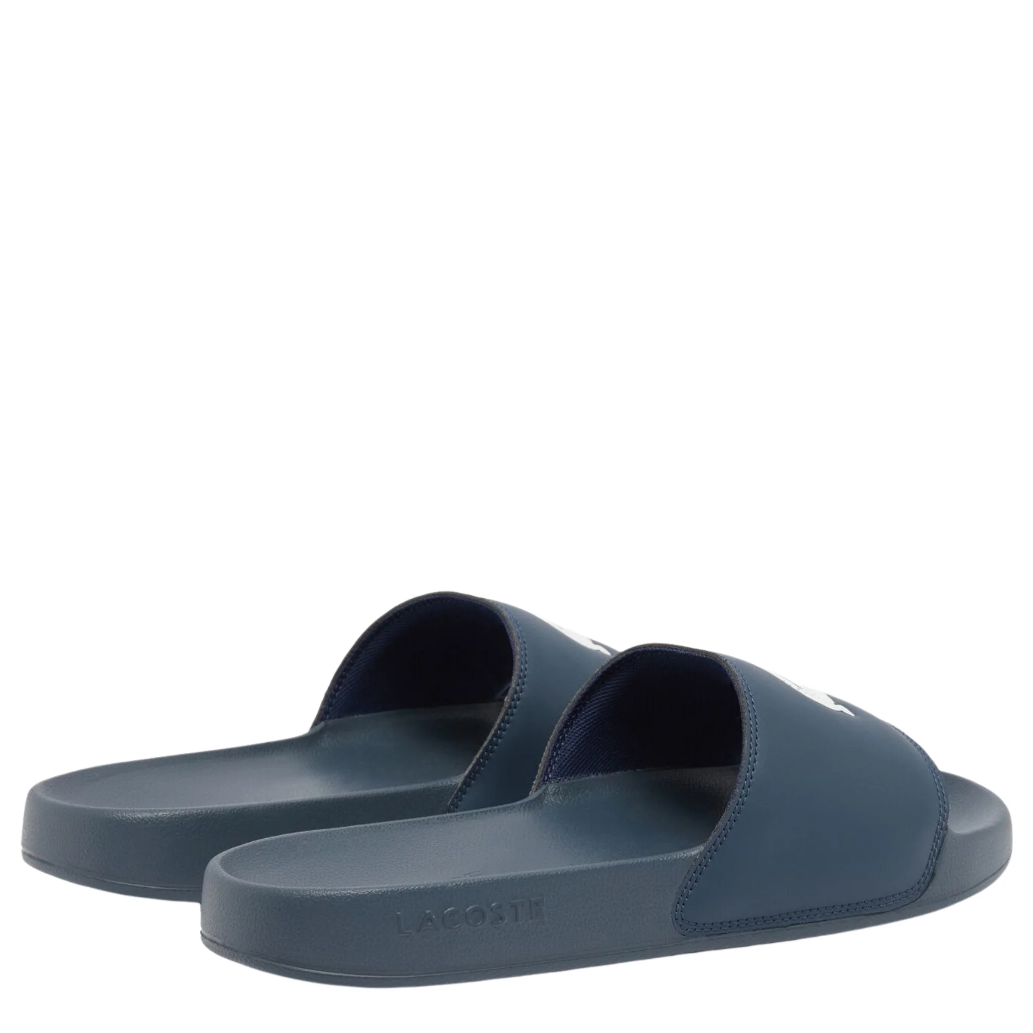 Mens Lacoste Navy/White Serve Slides - Image 3