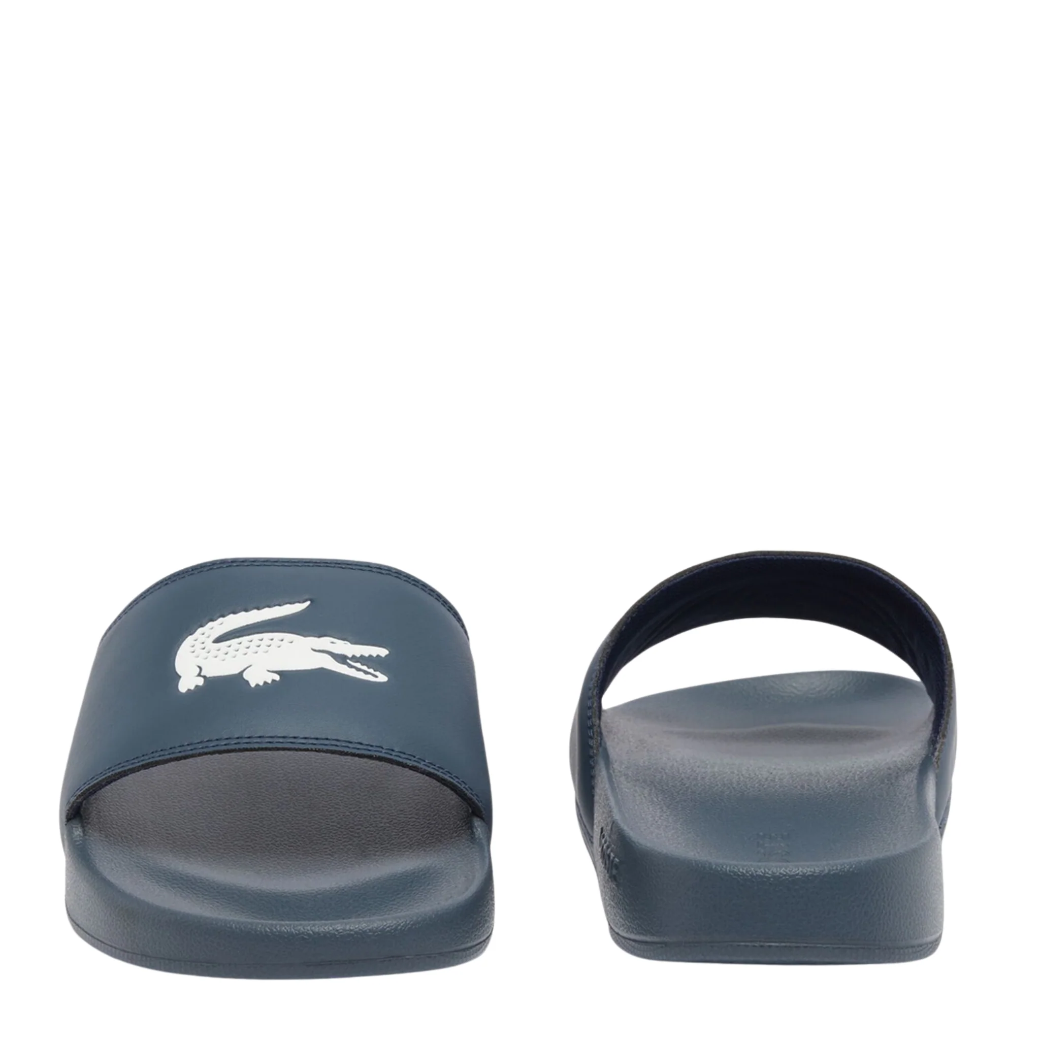 Mens Lacoste Navy/White Serve Slides - Image 4