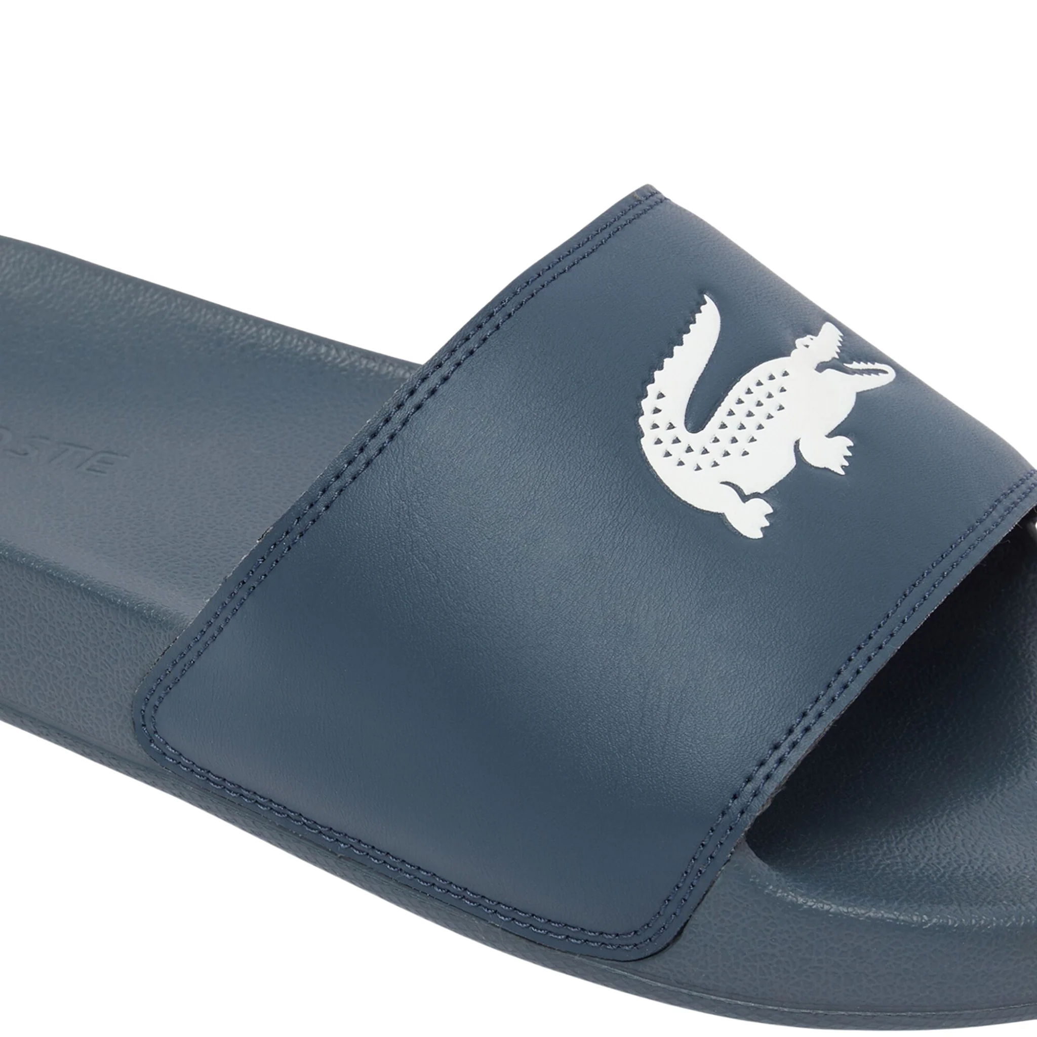Mens Lacoste Navy/White Serve Slides - Image 5