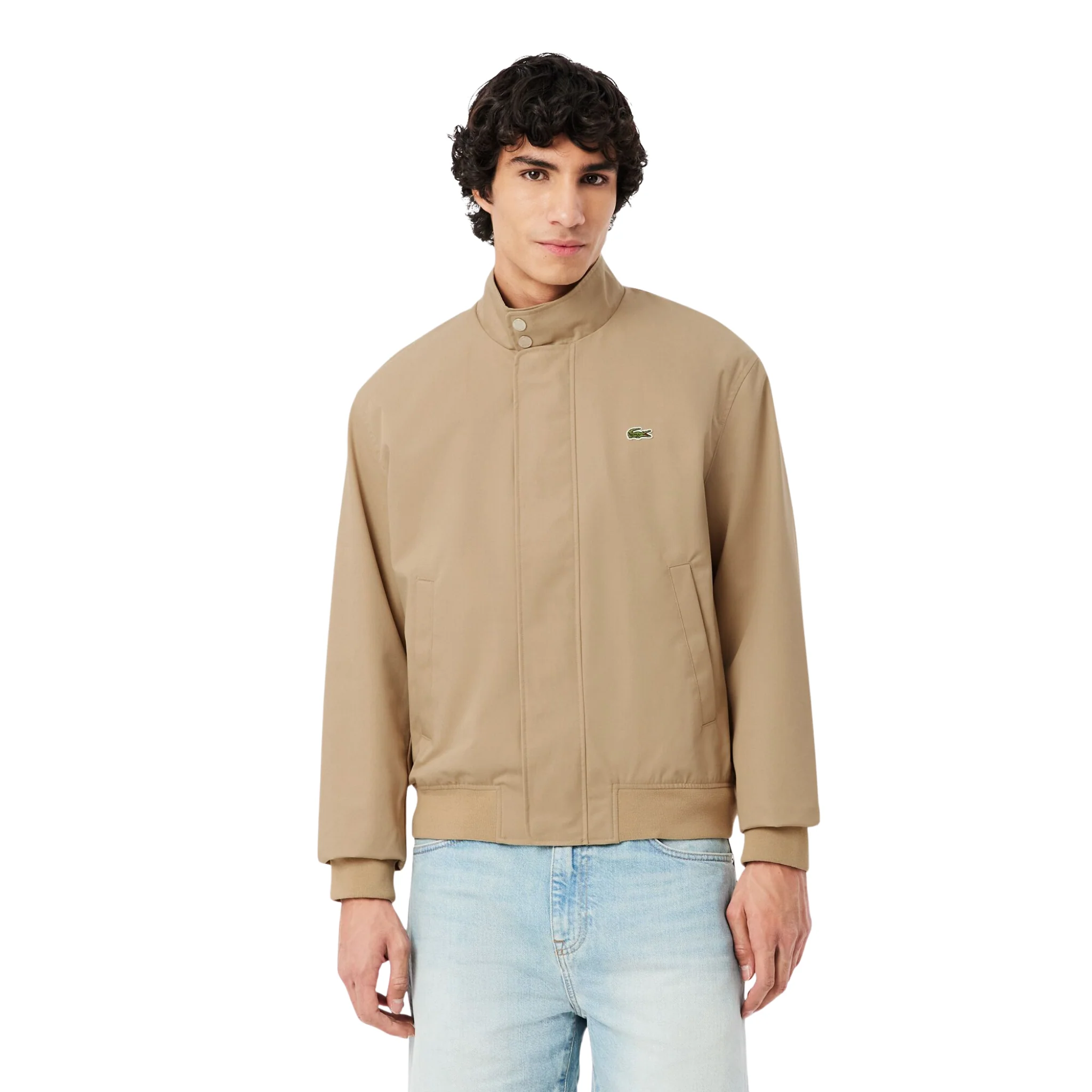 Mens Lacoste Viennese Water-Repellent Twill Harrington Jacket - Image 7