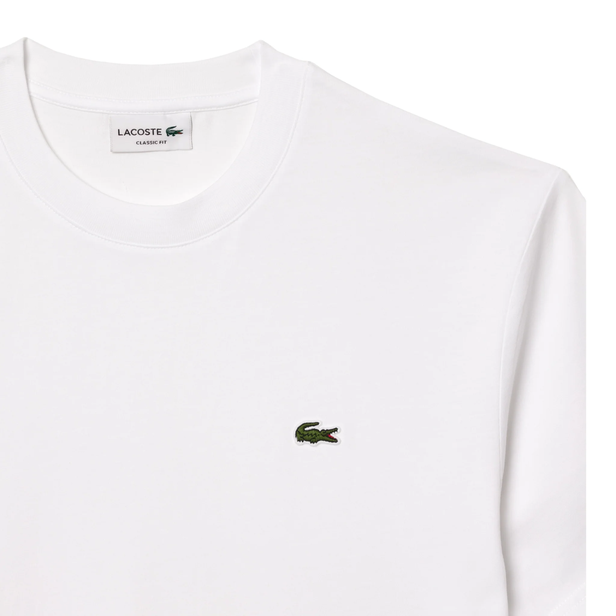 Mens Lacoste White Classic Fit Mid Weight S/s T Shirt - Image 3