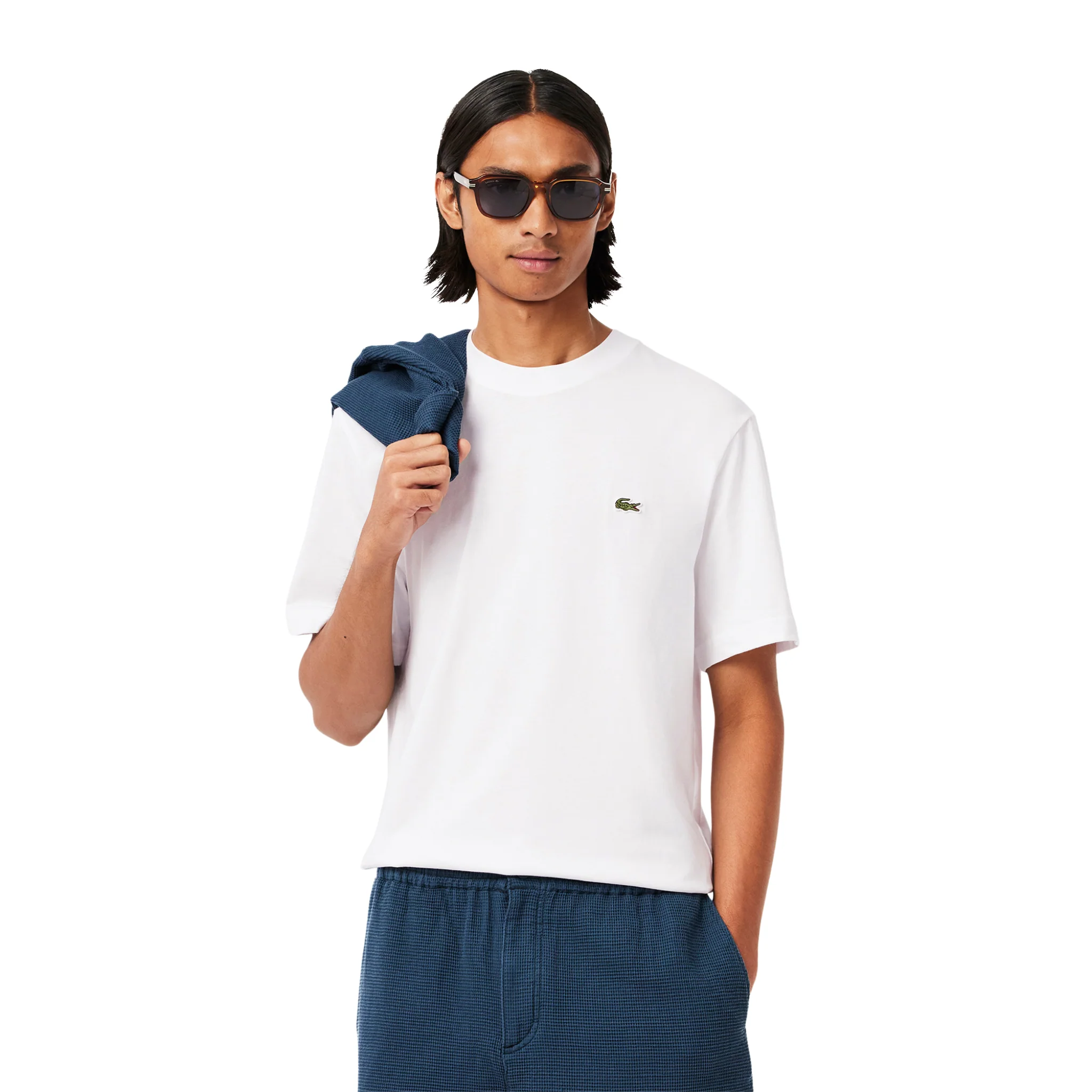 Mens Lacoste White Classic Fit Mid Weight S/s T Shirt - Image 4
