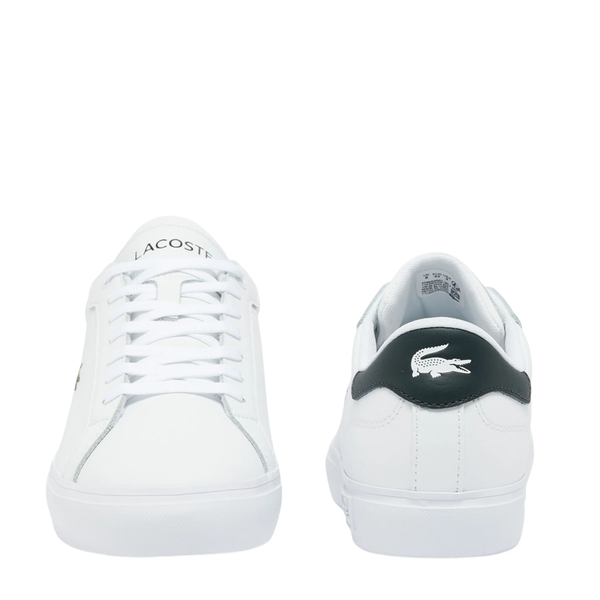 Mens Lacoste White/Dark Green Powercourt Trainers - Image 5
