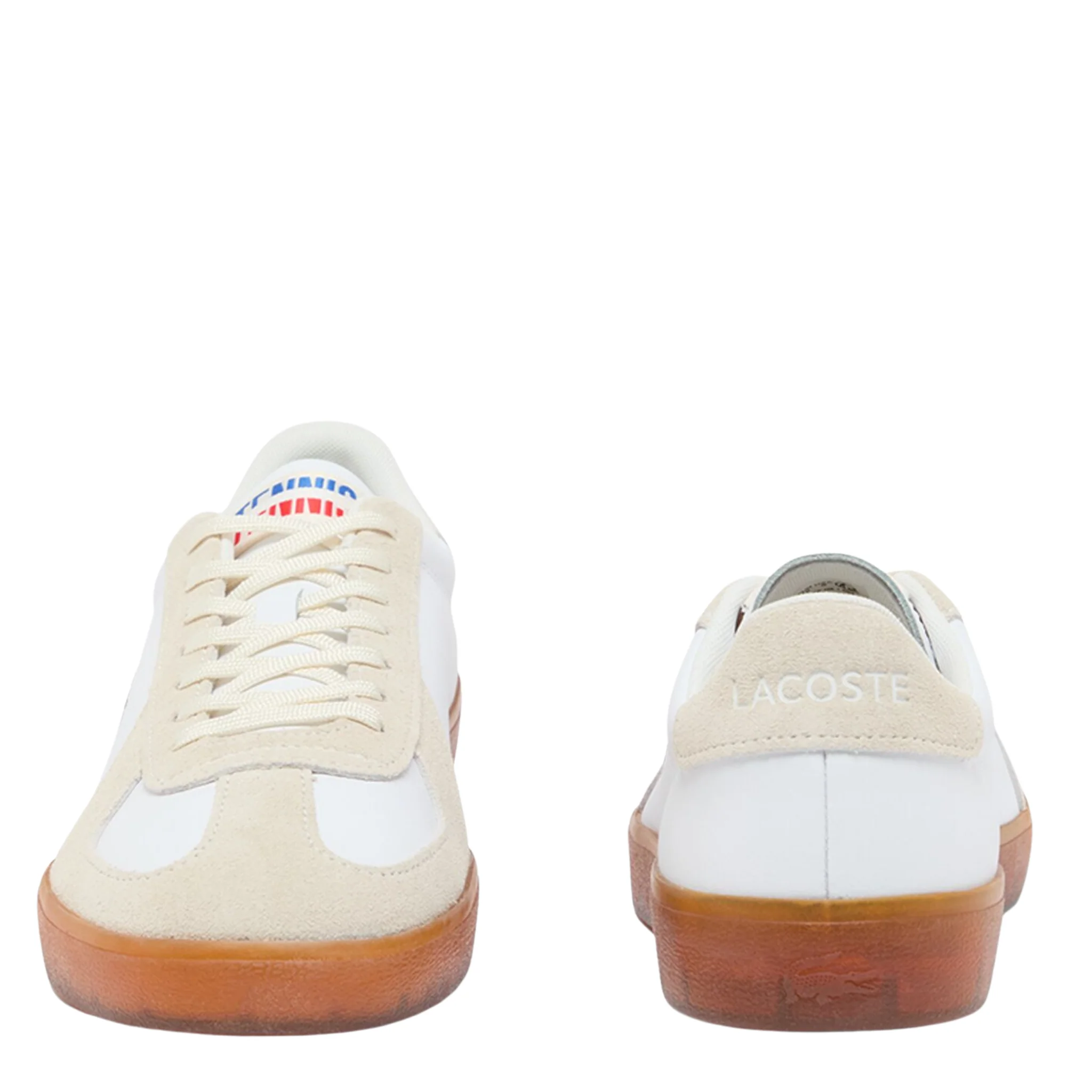 Mens Lacoste White/Gum Baseshot Pro Suede Trainers - Image 5