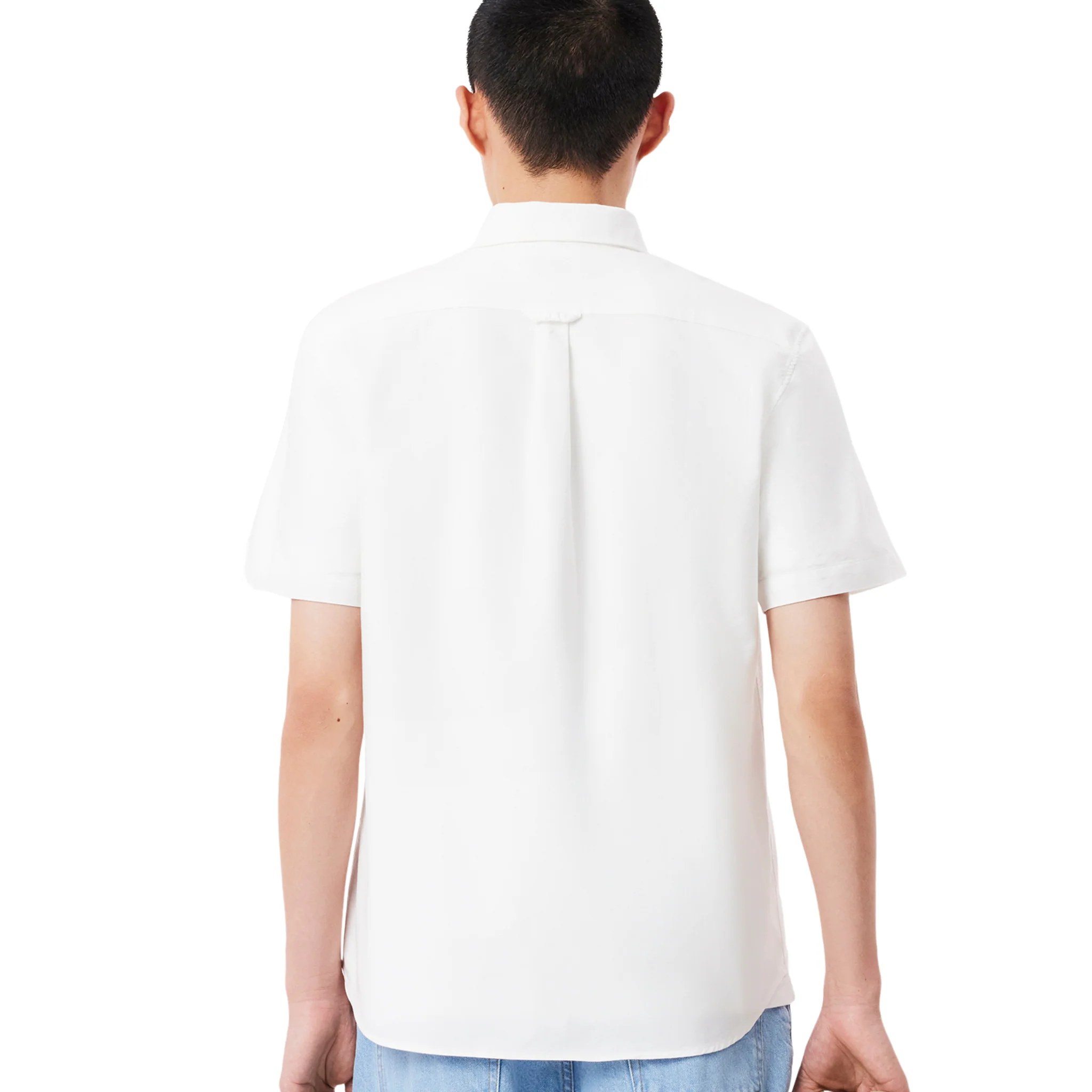Mens Lacoste White Oxford Casual S/s Shirt - Image 3