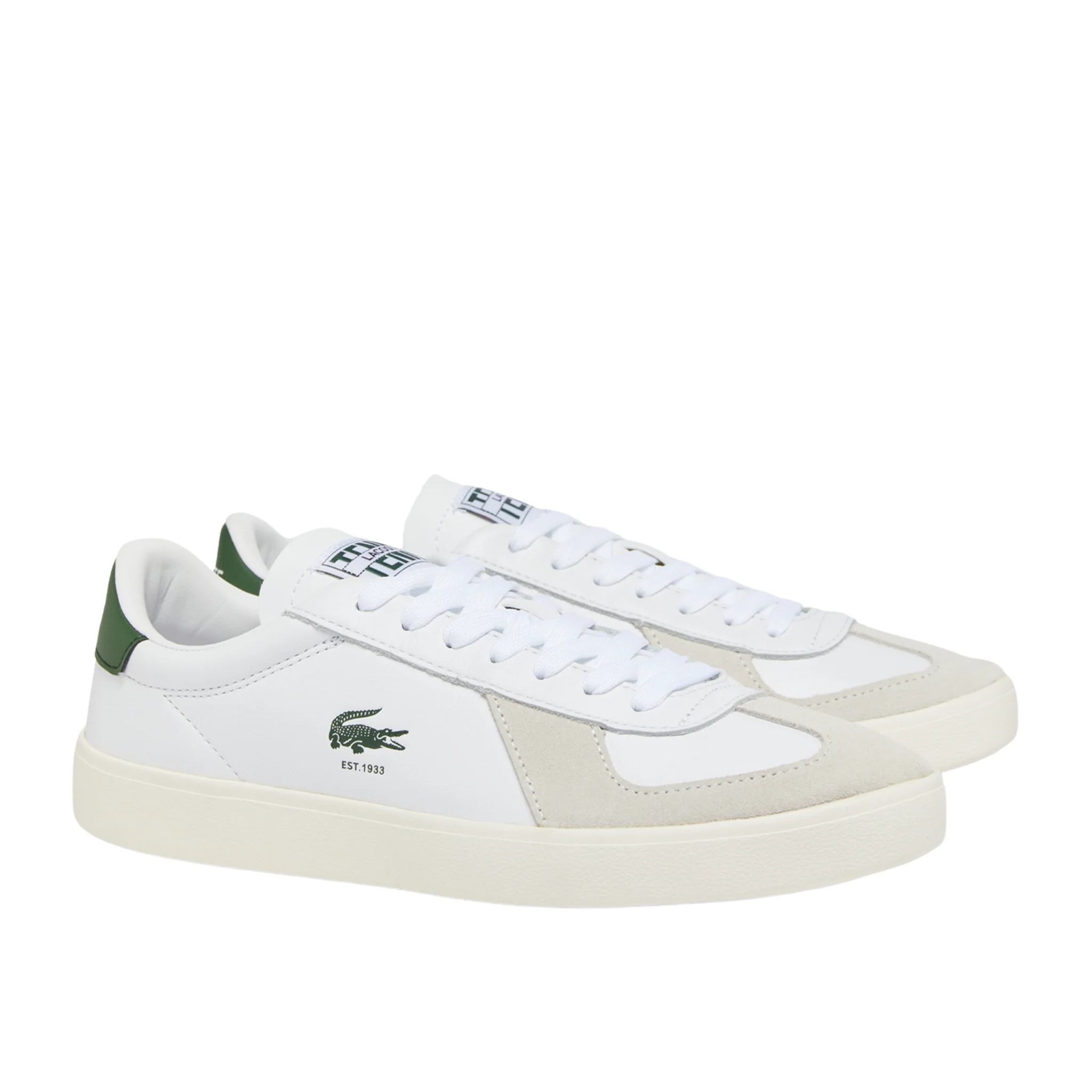 Mens Lacoste White/Tank BASESHOT PRO Trainers - Image 3