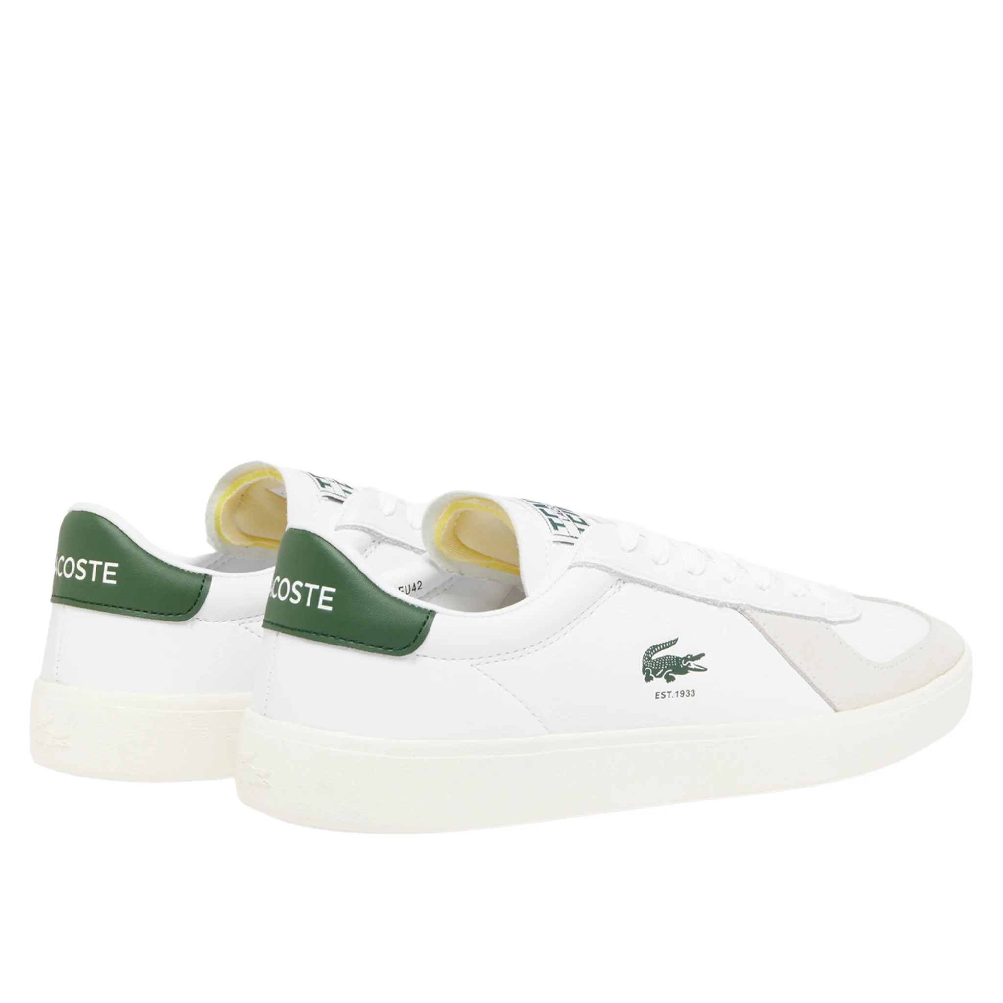 Mens Lacoste White/Tank BASESHOT PRO Trainers - Image 4