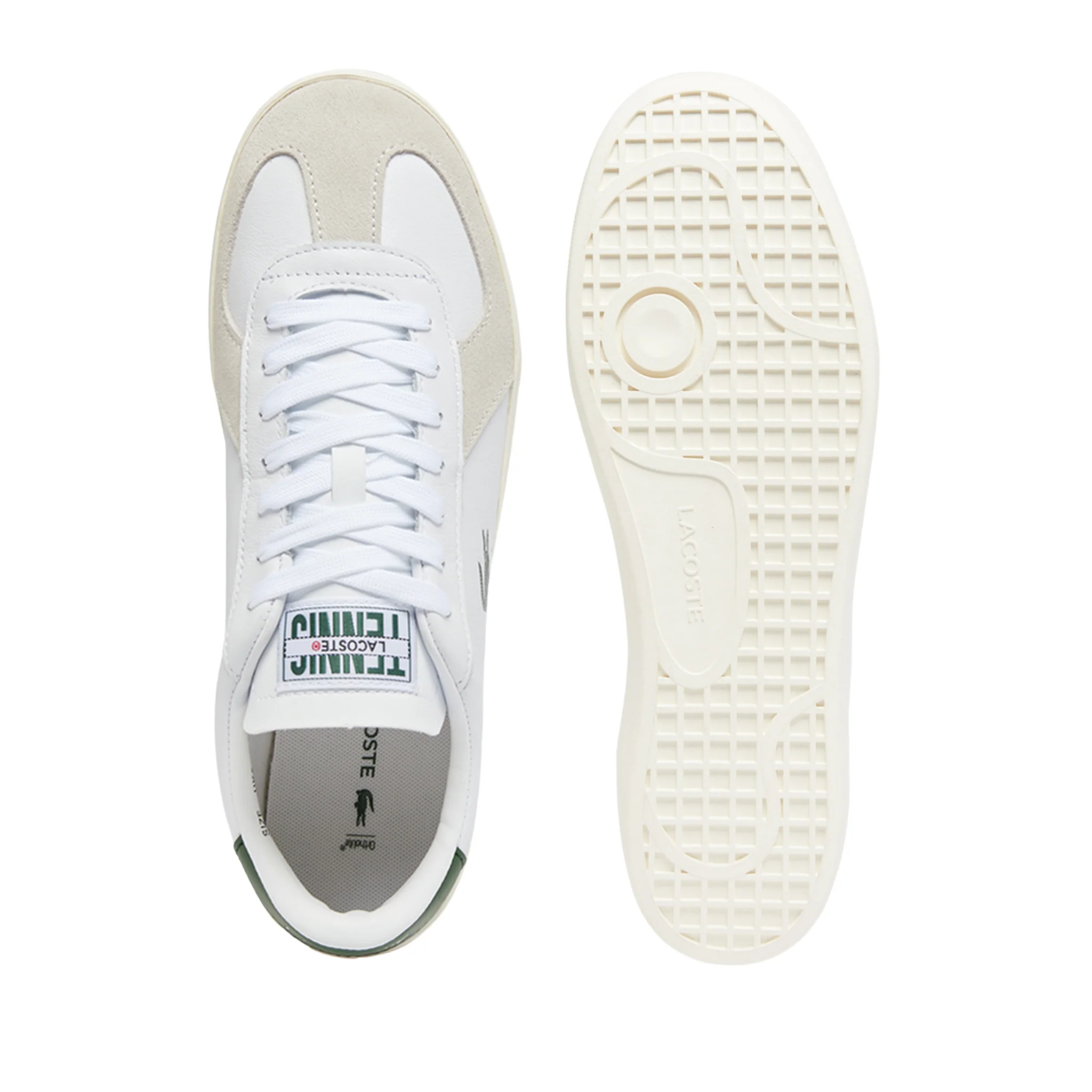 Mens Lacoste White/Tank BASESHOT PRO Trainers - Image 5