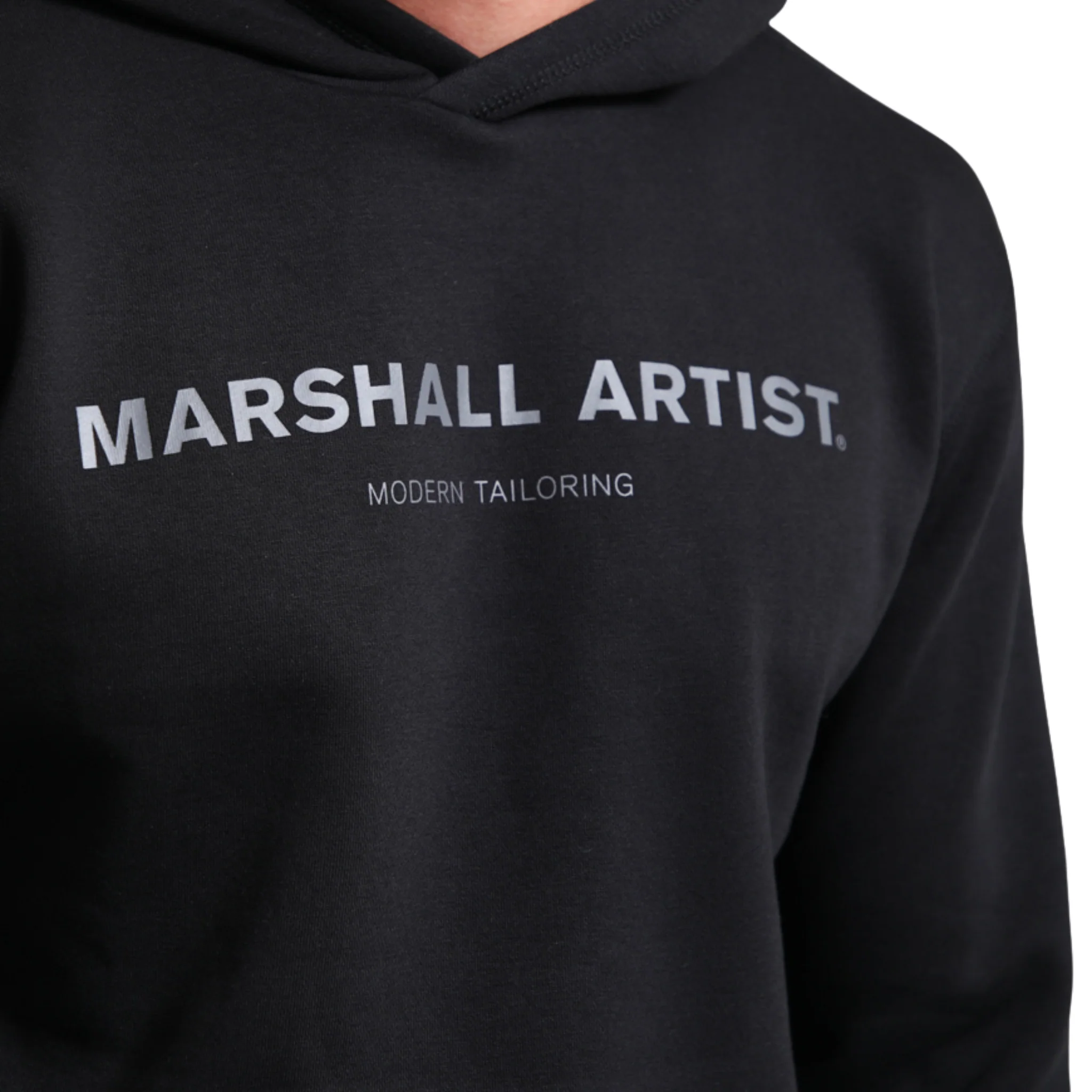 Mens Marshall Artist Black Stampa Logo Hoodie - Image 3